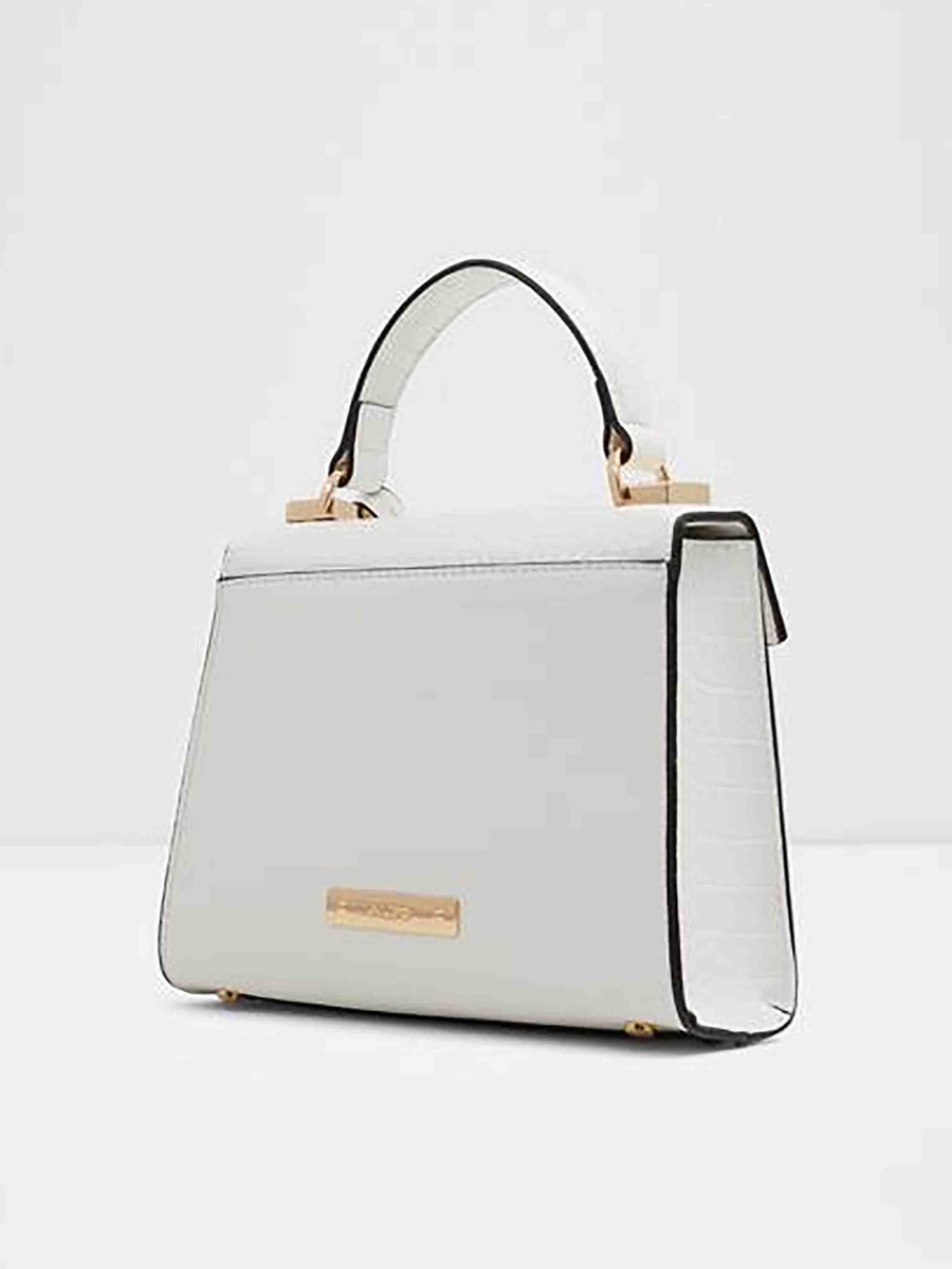 Javanany Embellishment Top Handle Satchel Bag with Twist Lock Closure and Chain Strap