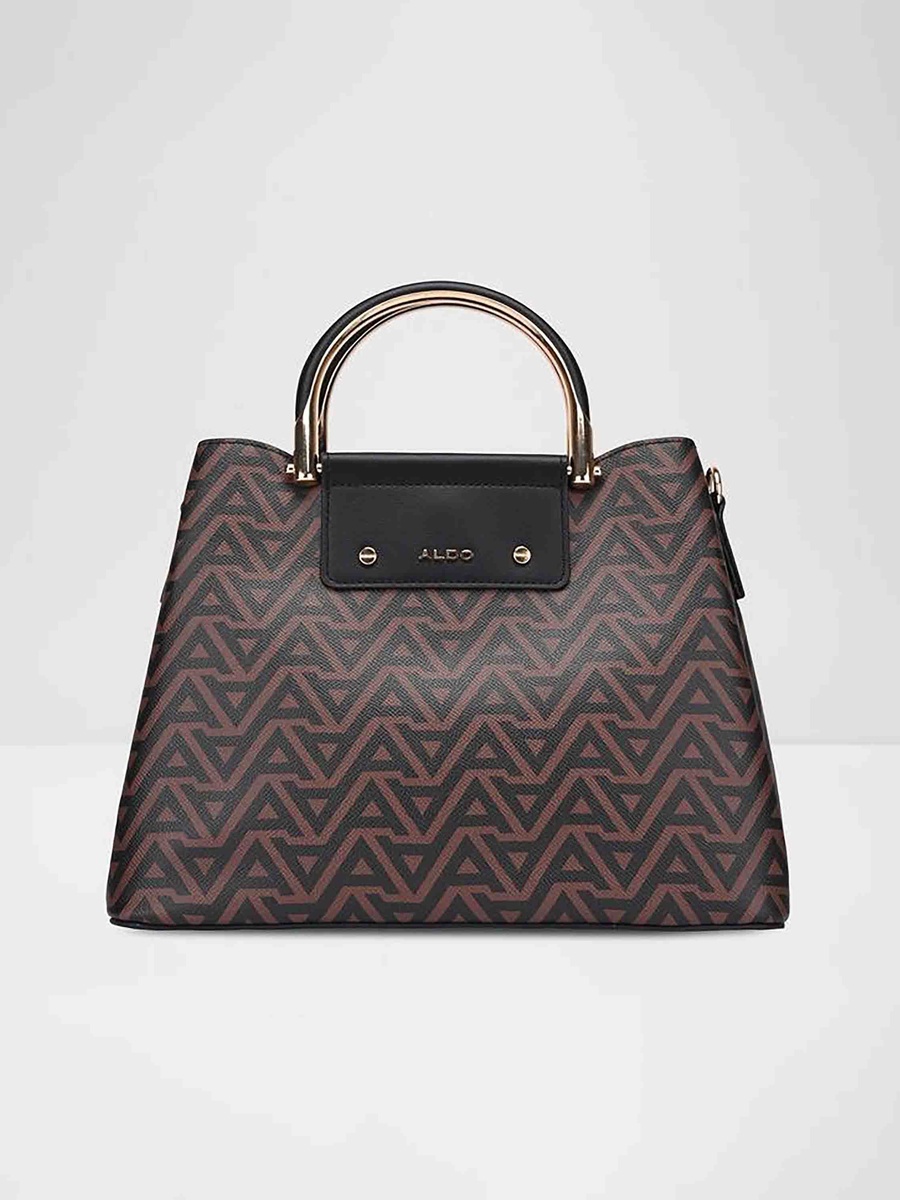 Sloana Monogram Double Handle Satchel Bag with Zipper Closure and Adjustable Strap