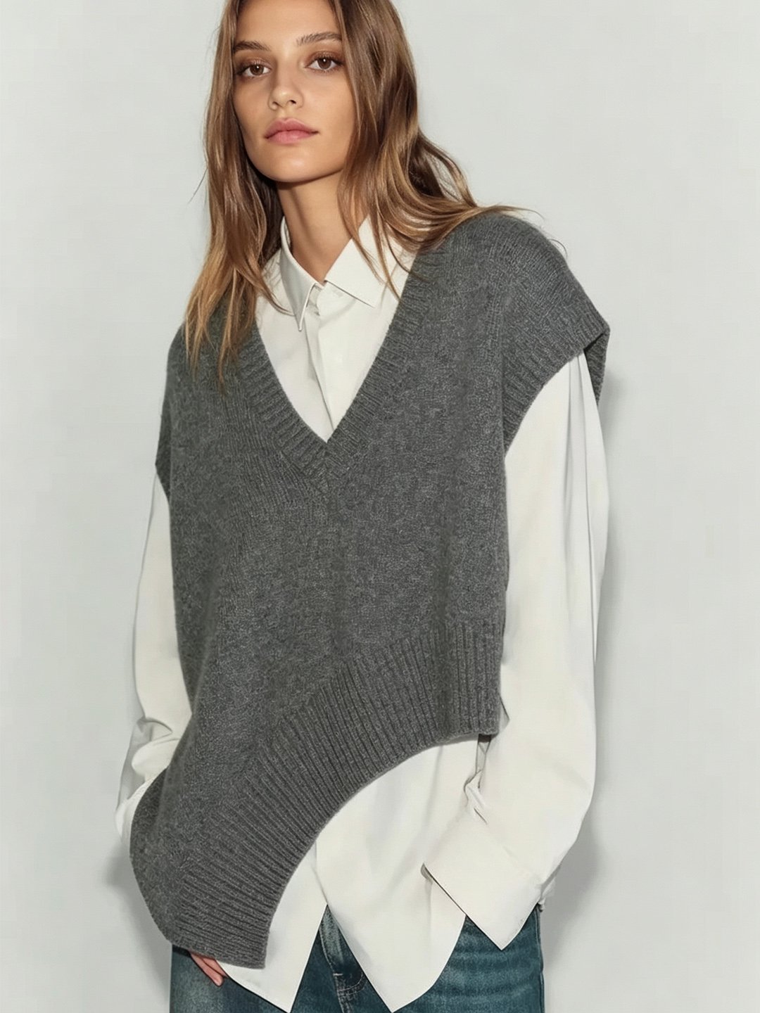 Grey Solid Sweater