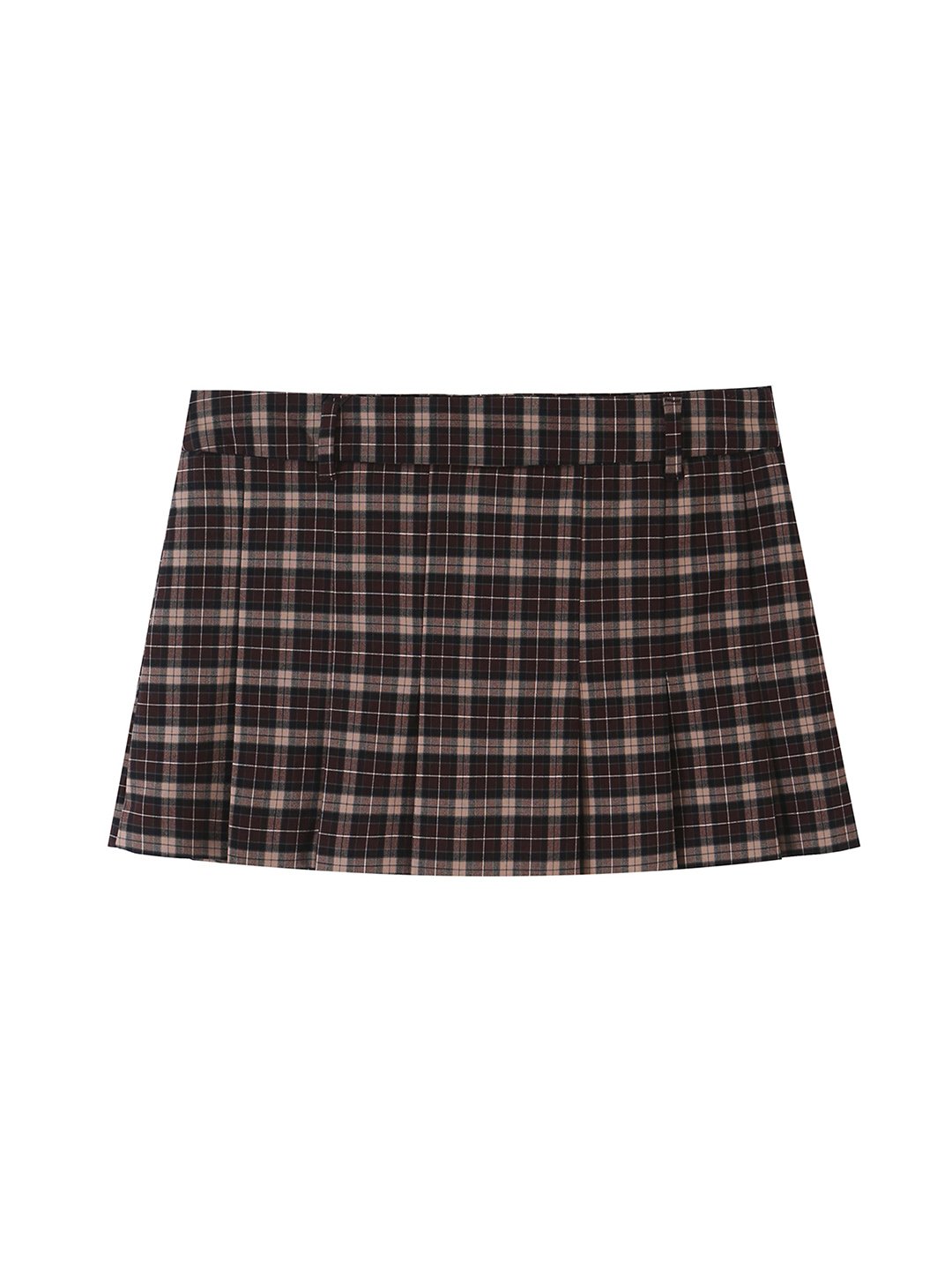 Multi Checked Skater Mini Skirt