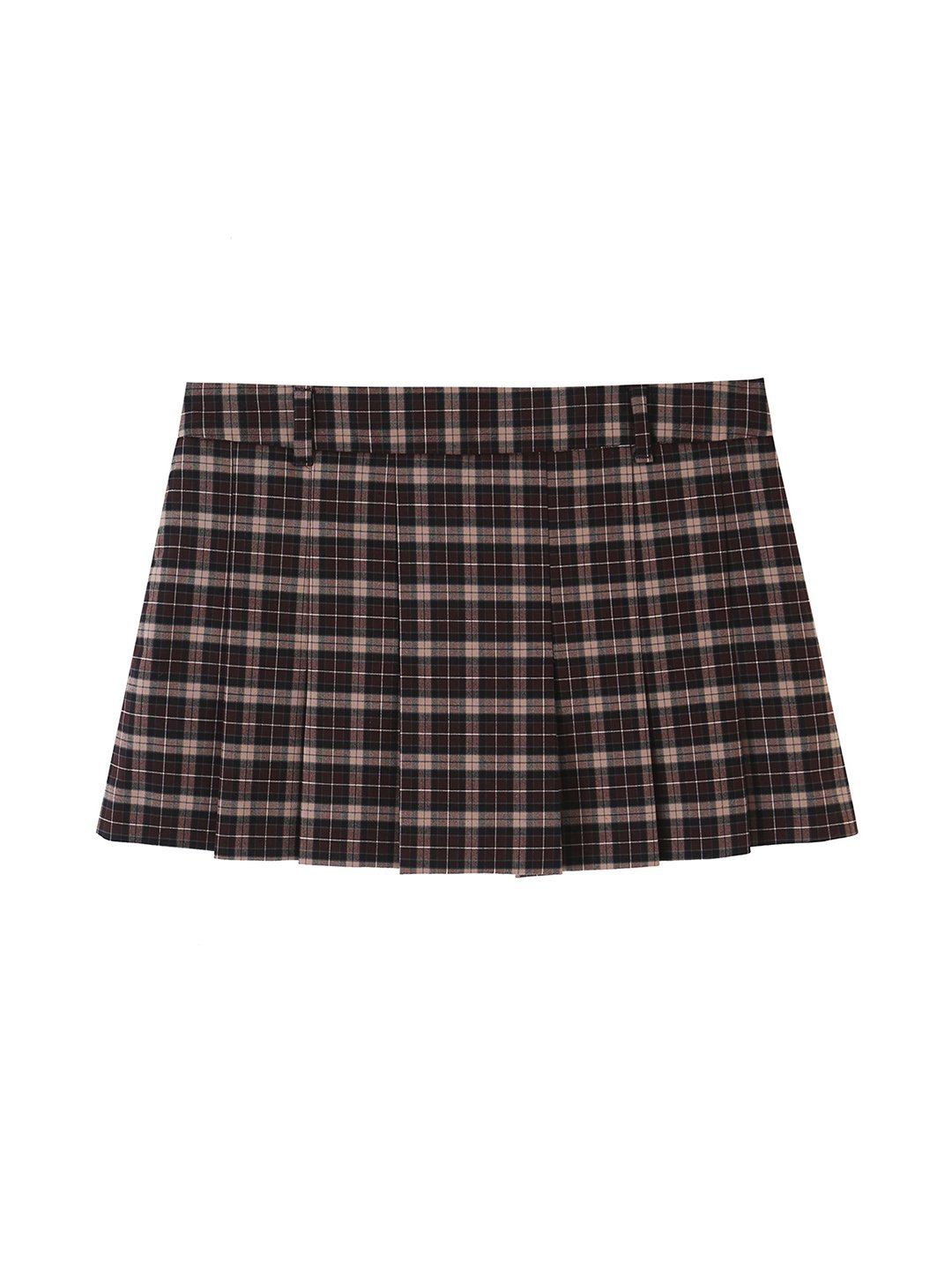 Multi Checked Skater Mini Skirt