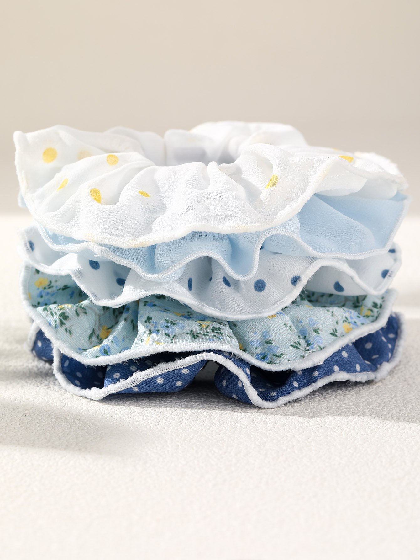 Polka Dot and Floral Scrunchie Set