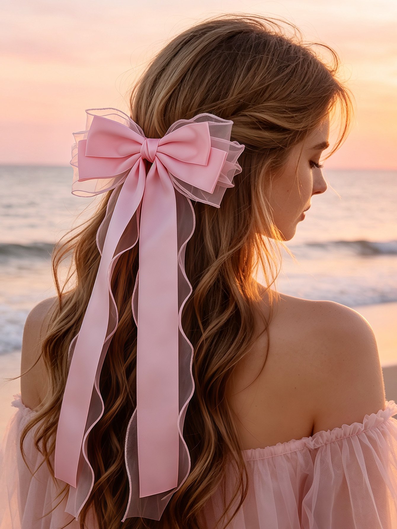 Pink Bow Hair Clip