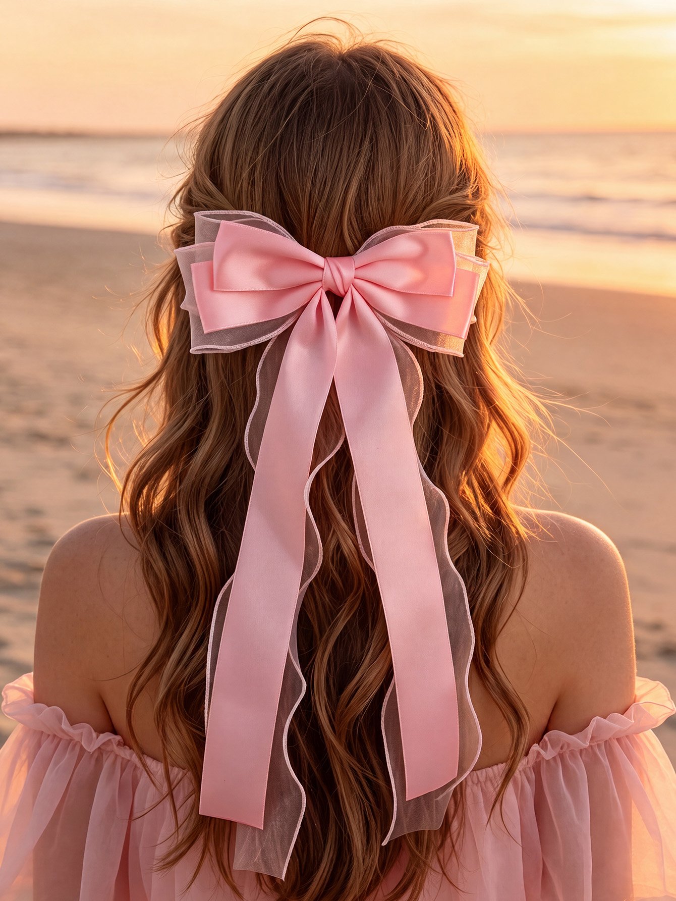 Pink Bow Hair Clip