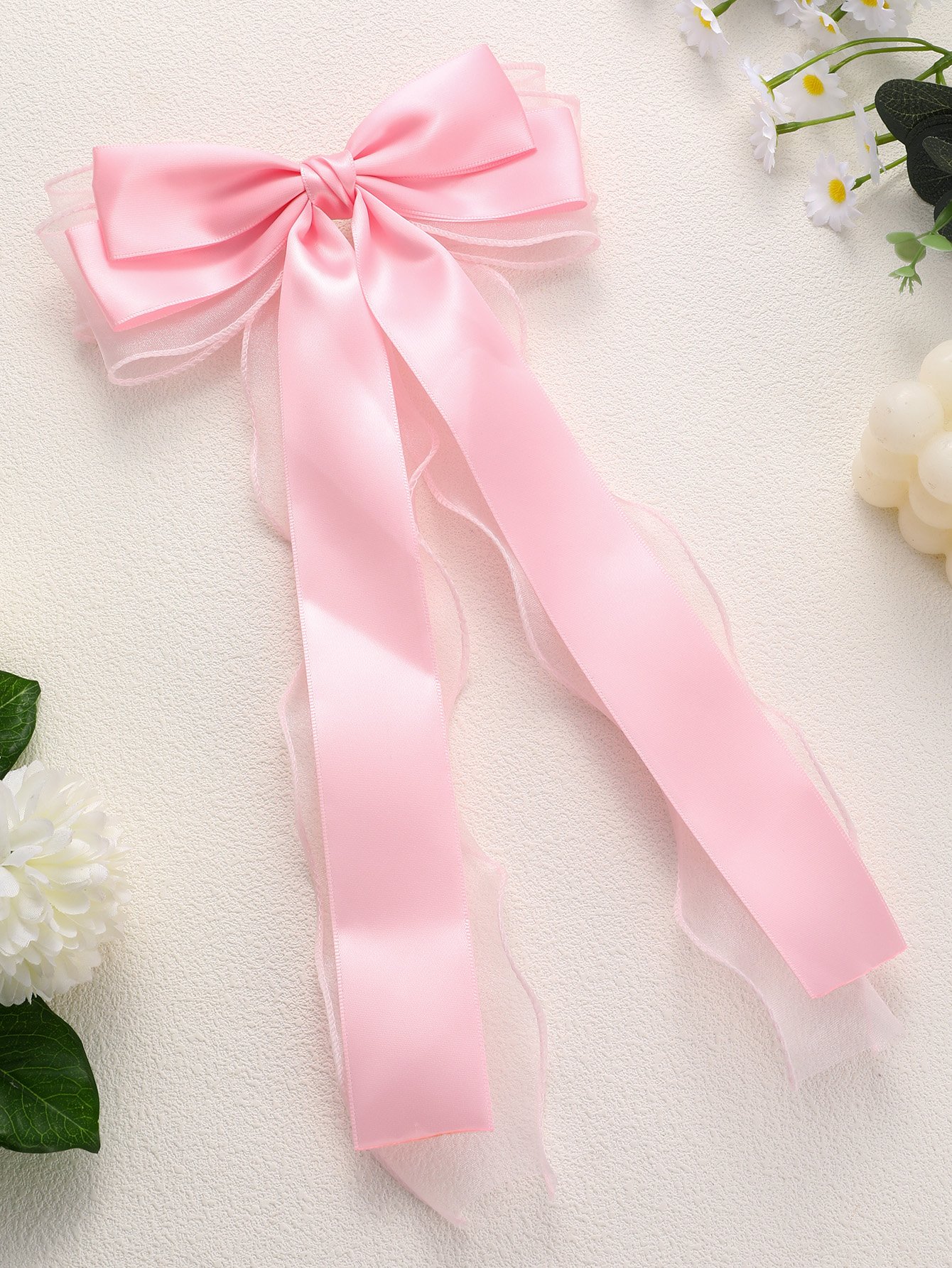 Pink Bow Hair Clip