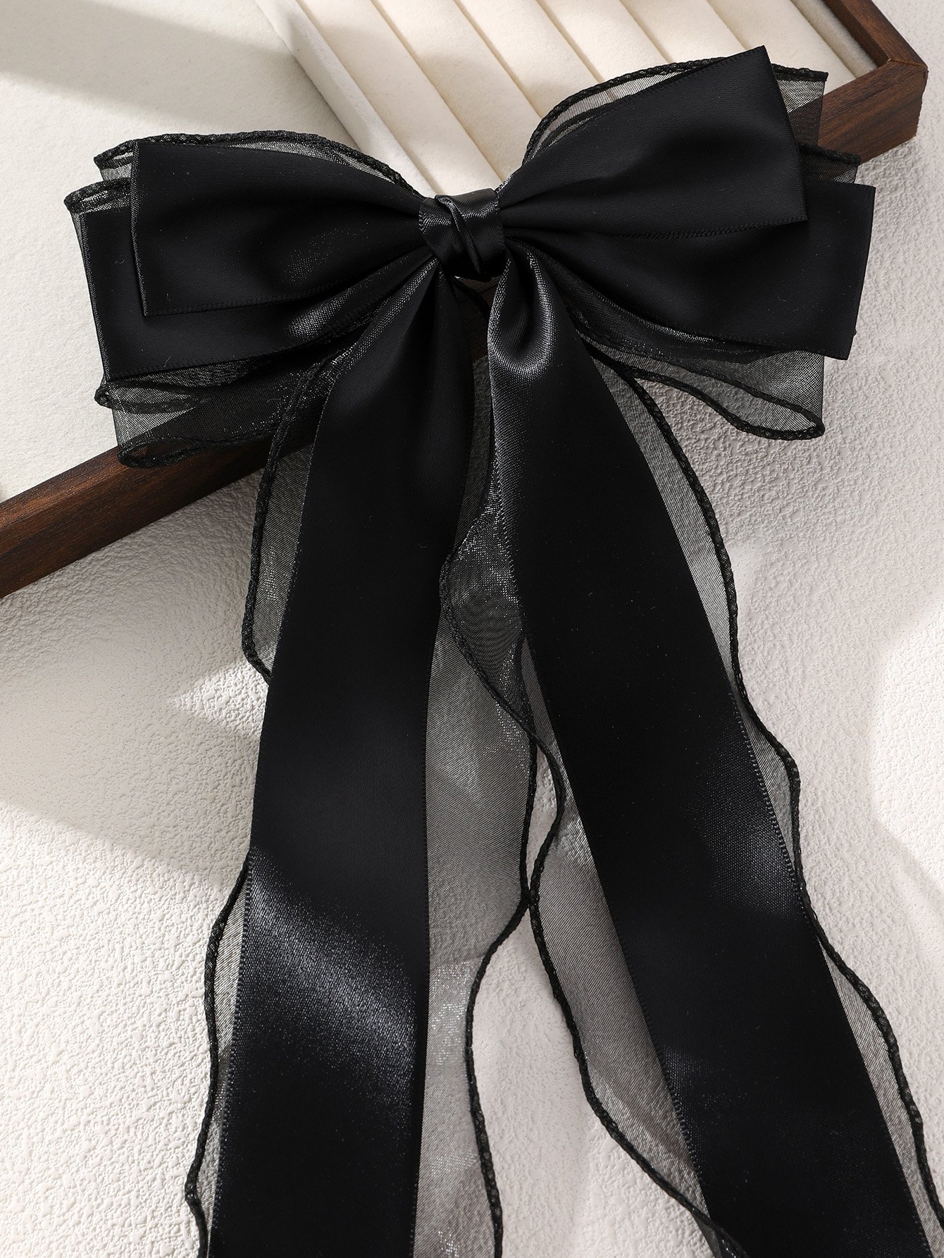 Black Bow Hair Clip