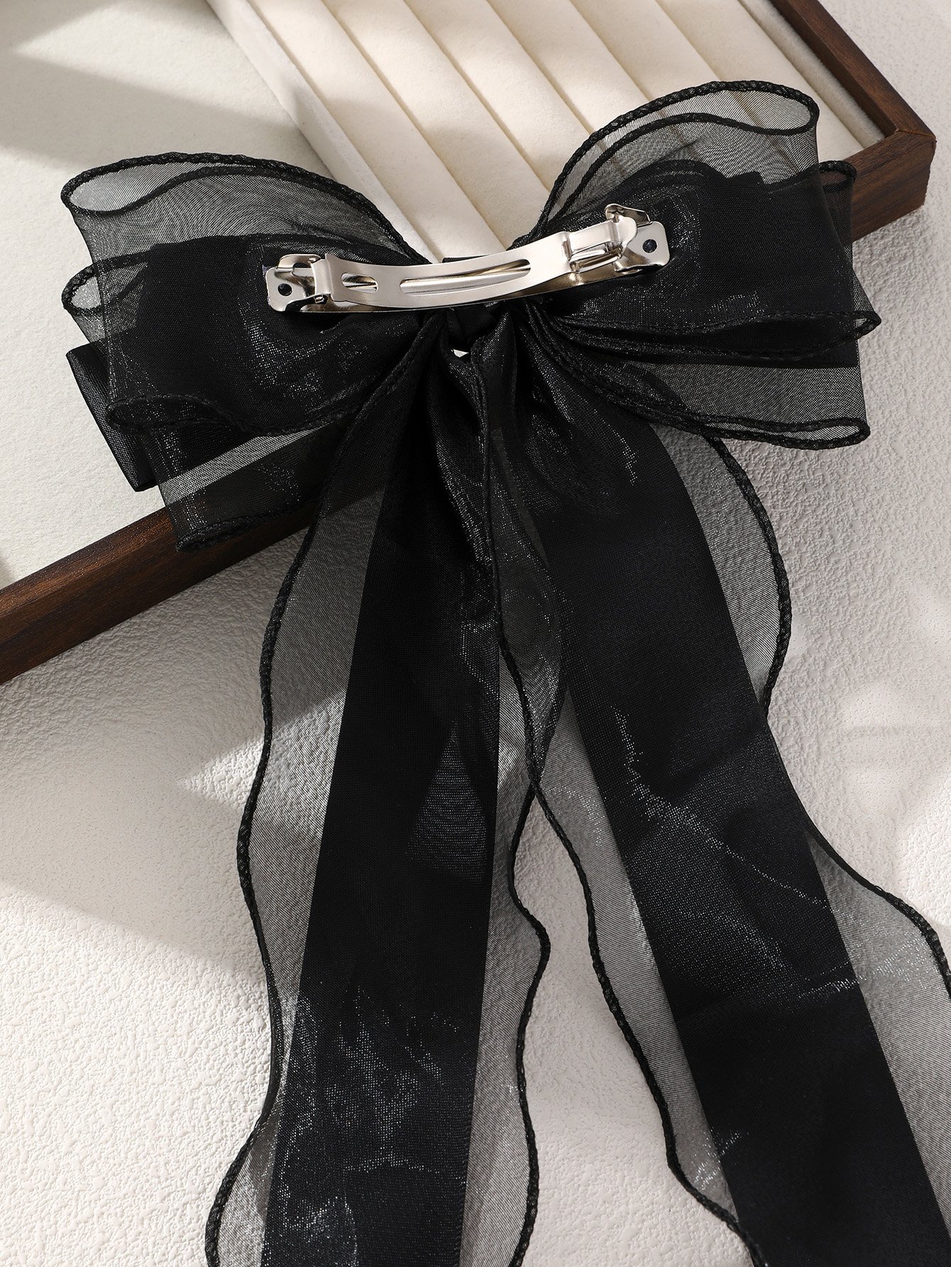 Black Bow Hair Clip