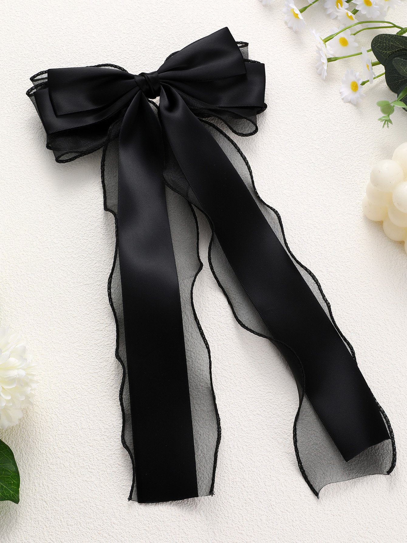 Black Bow Hair Clip