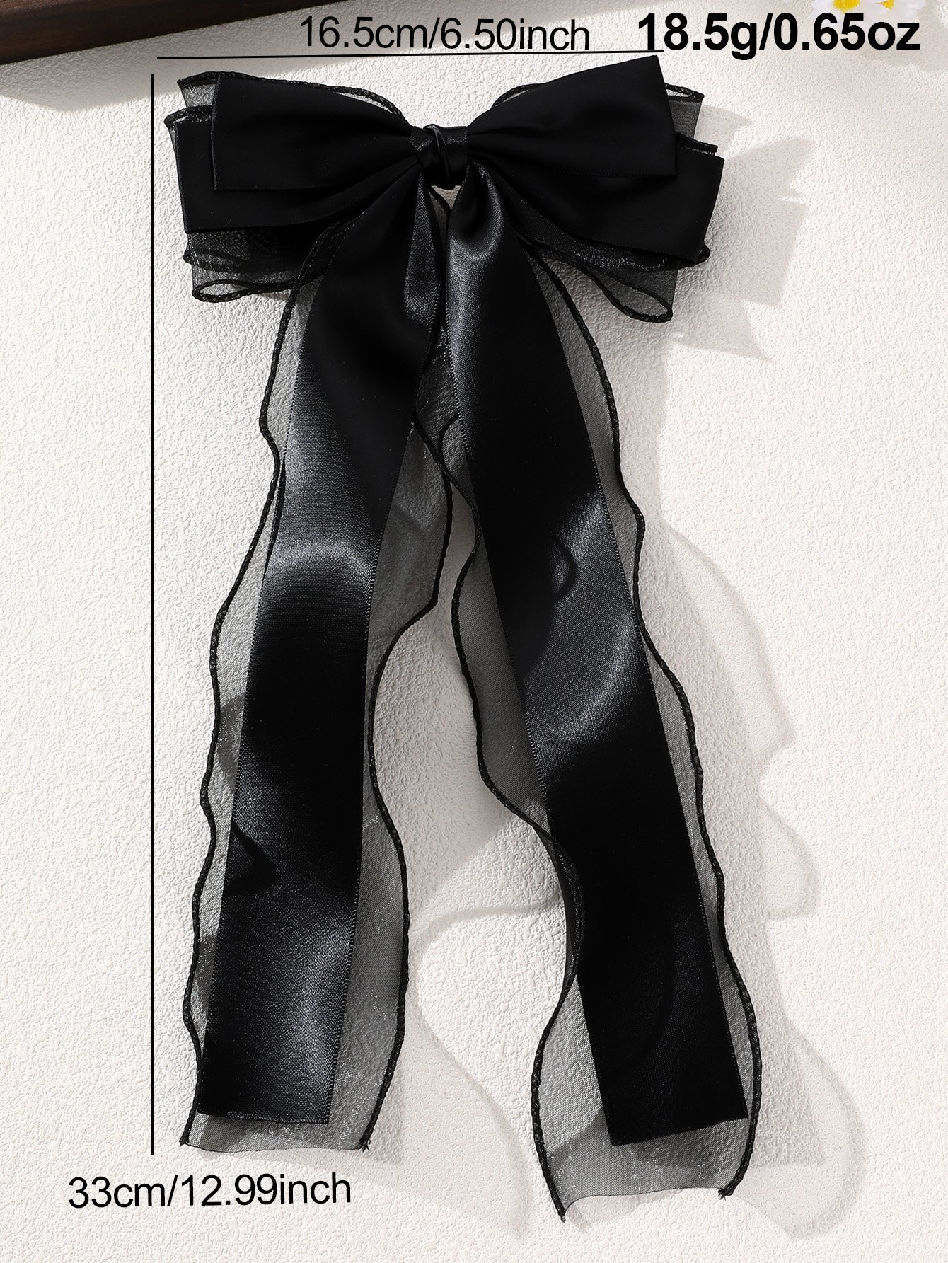 Black Bow Hair Clip