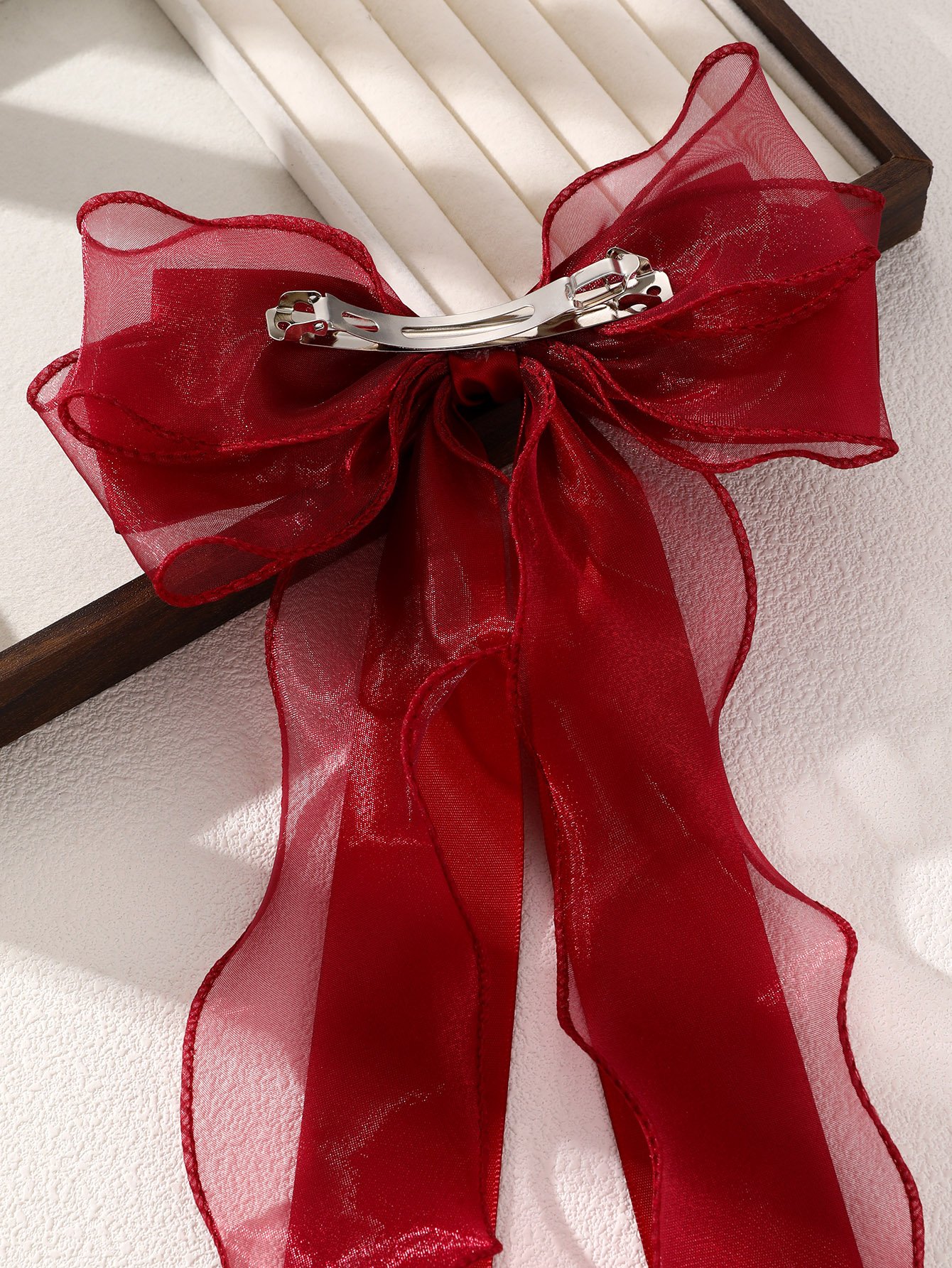 Red Bow Hair Clip
