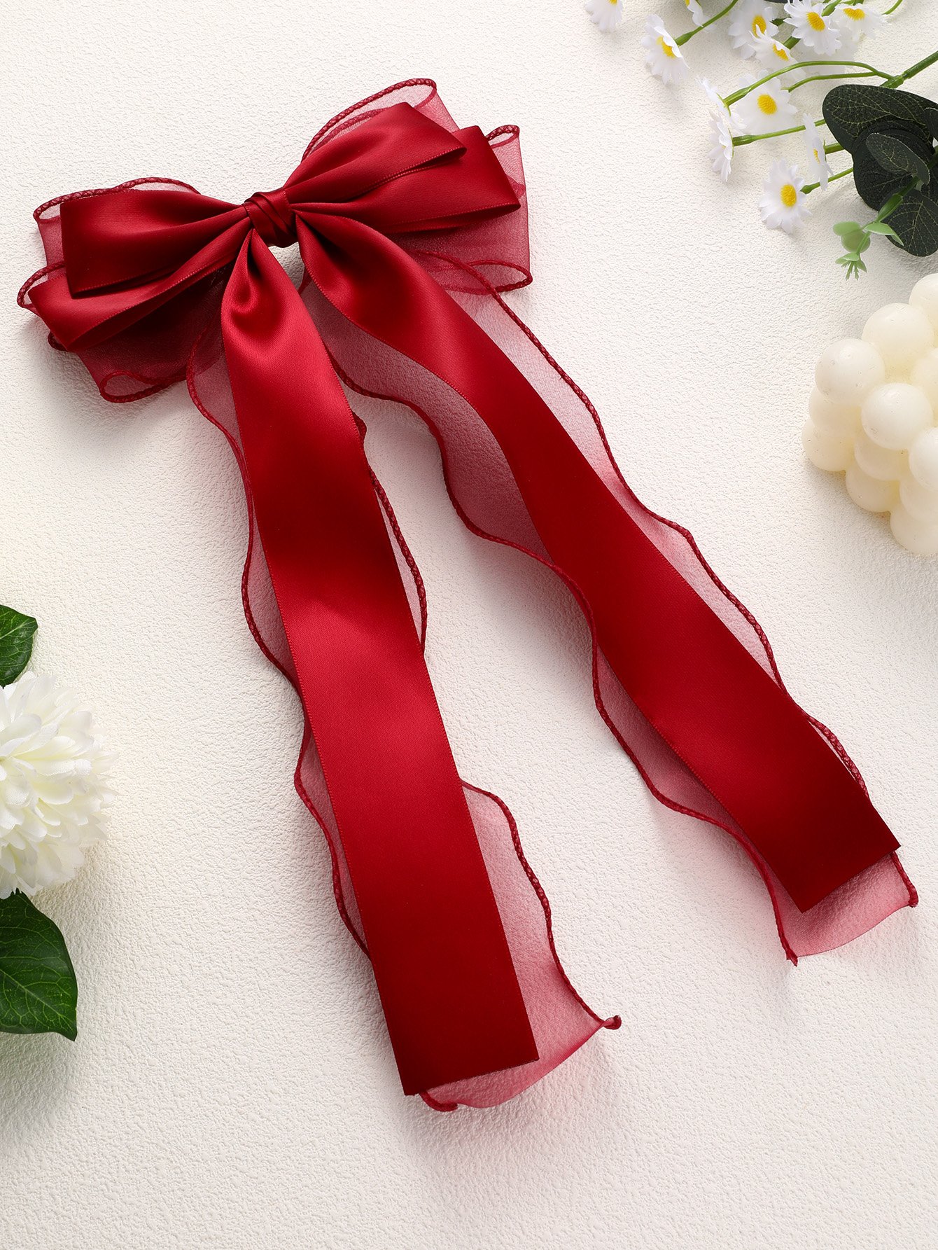 Red Bow Hair Clip