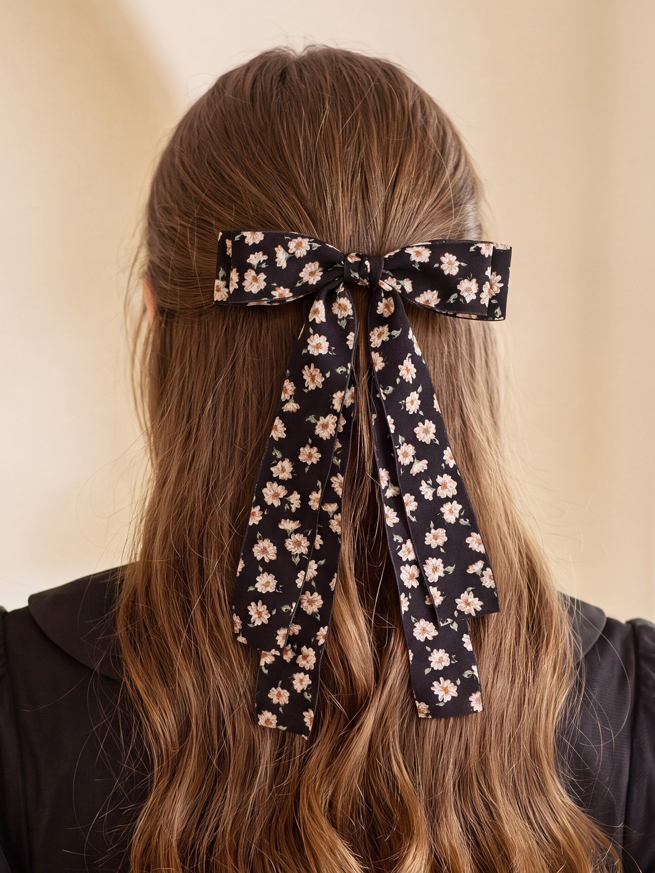 Floral Bow Hair Clip