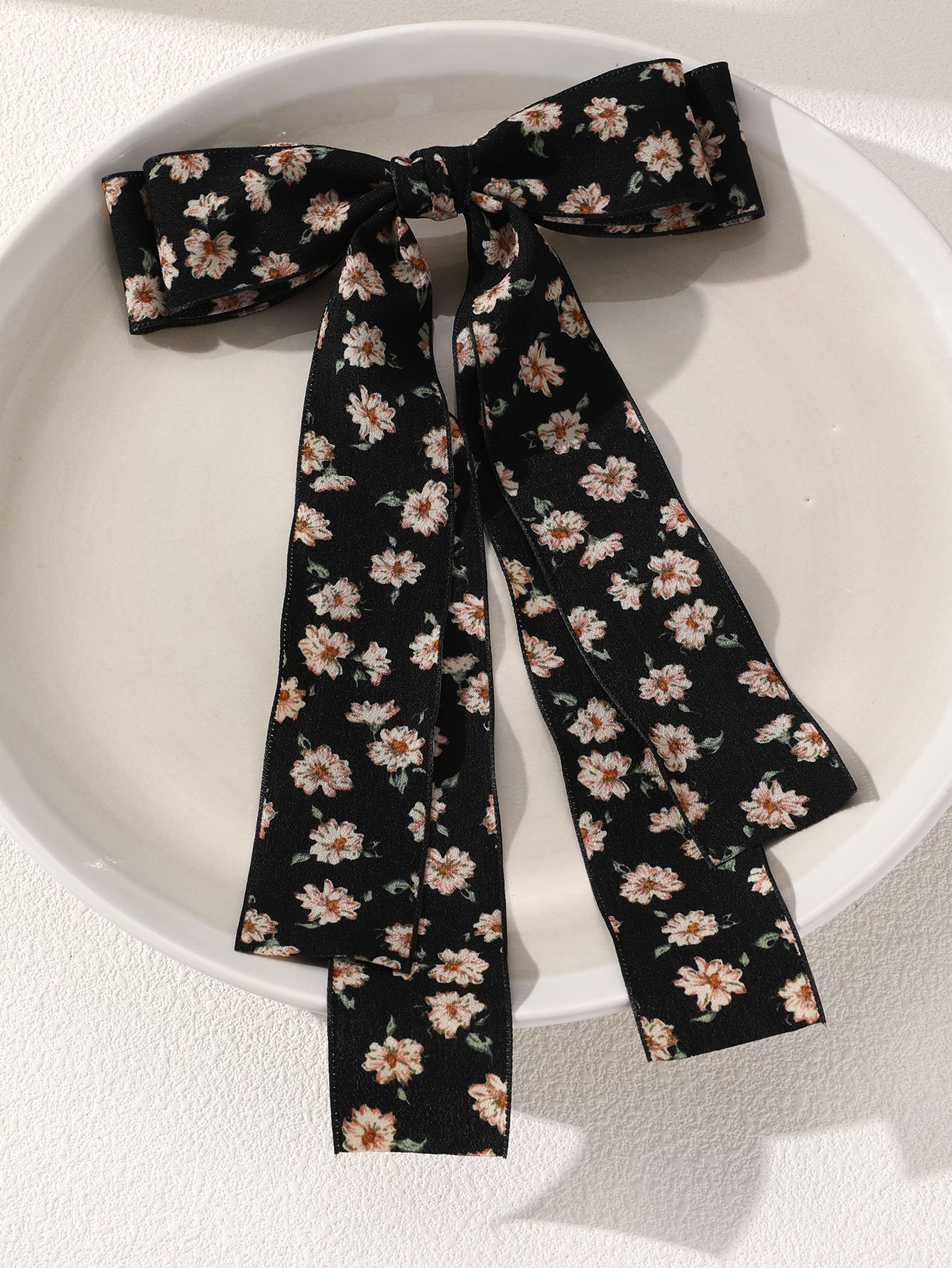 Floral Bow Hair Clip