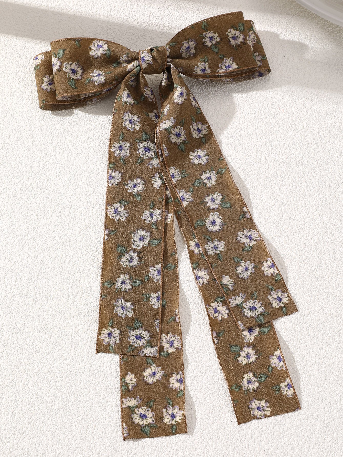 Floral Ribbon Hair Bow Clip