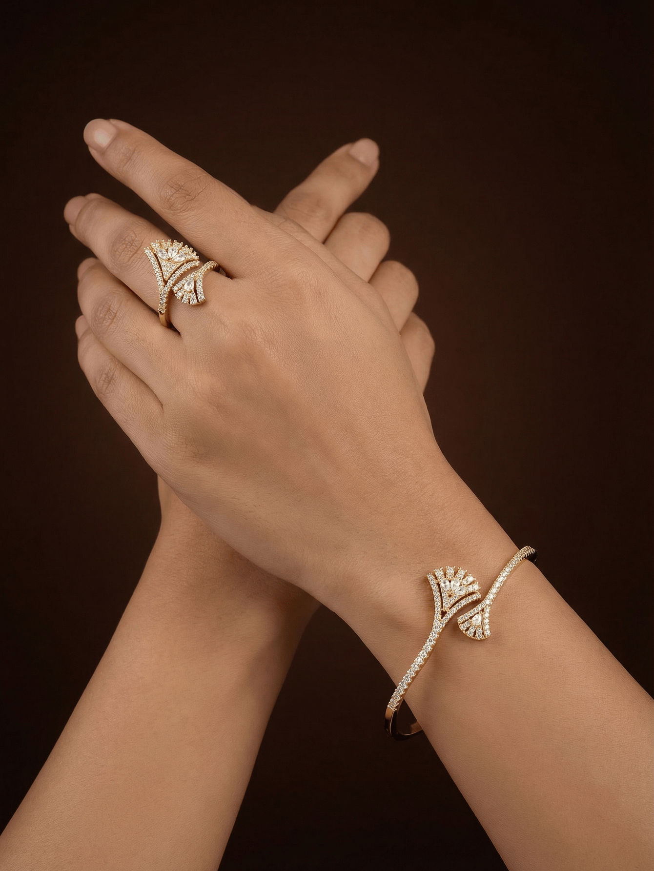 Gold Texture Cuff Bracelet
