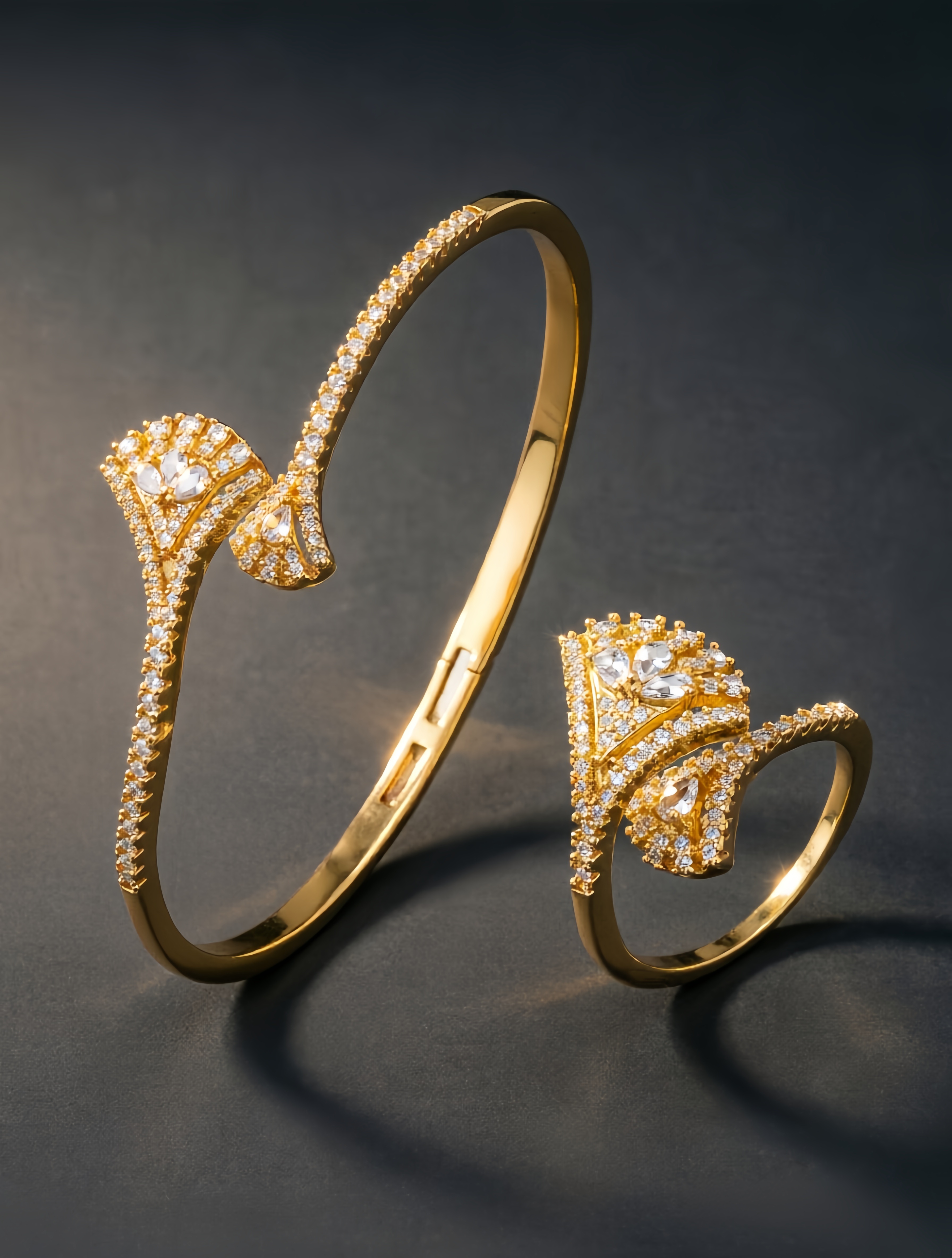 Gold Texture Cuff Bracelet