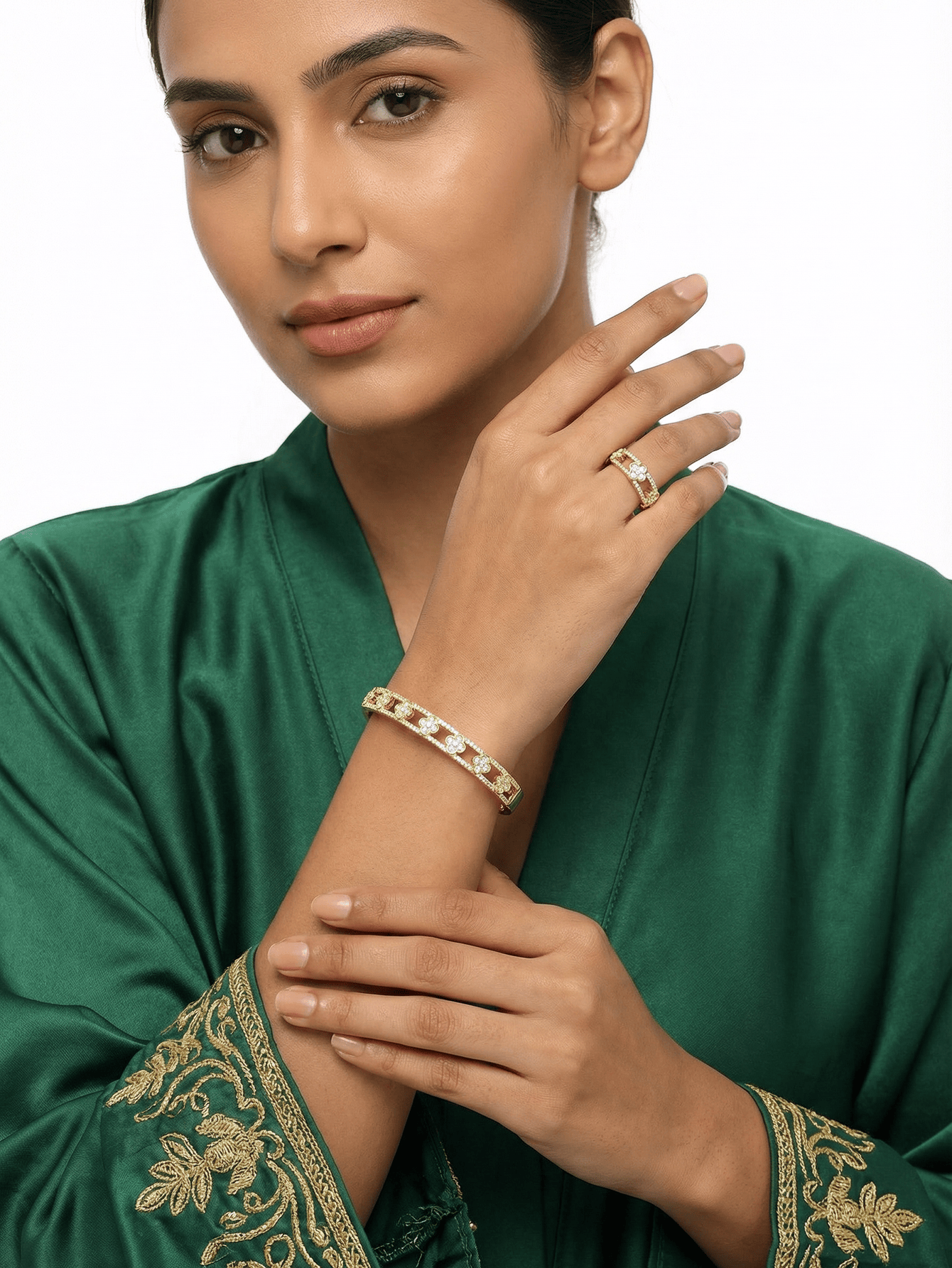 Gold Self Design Bangle