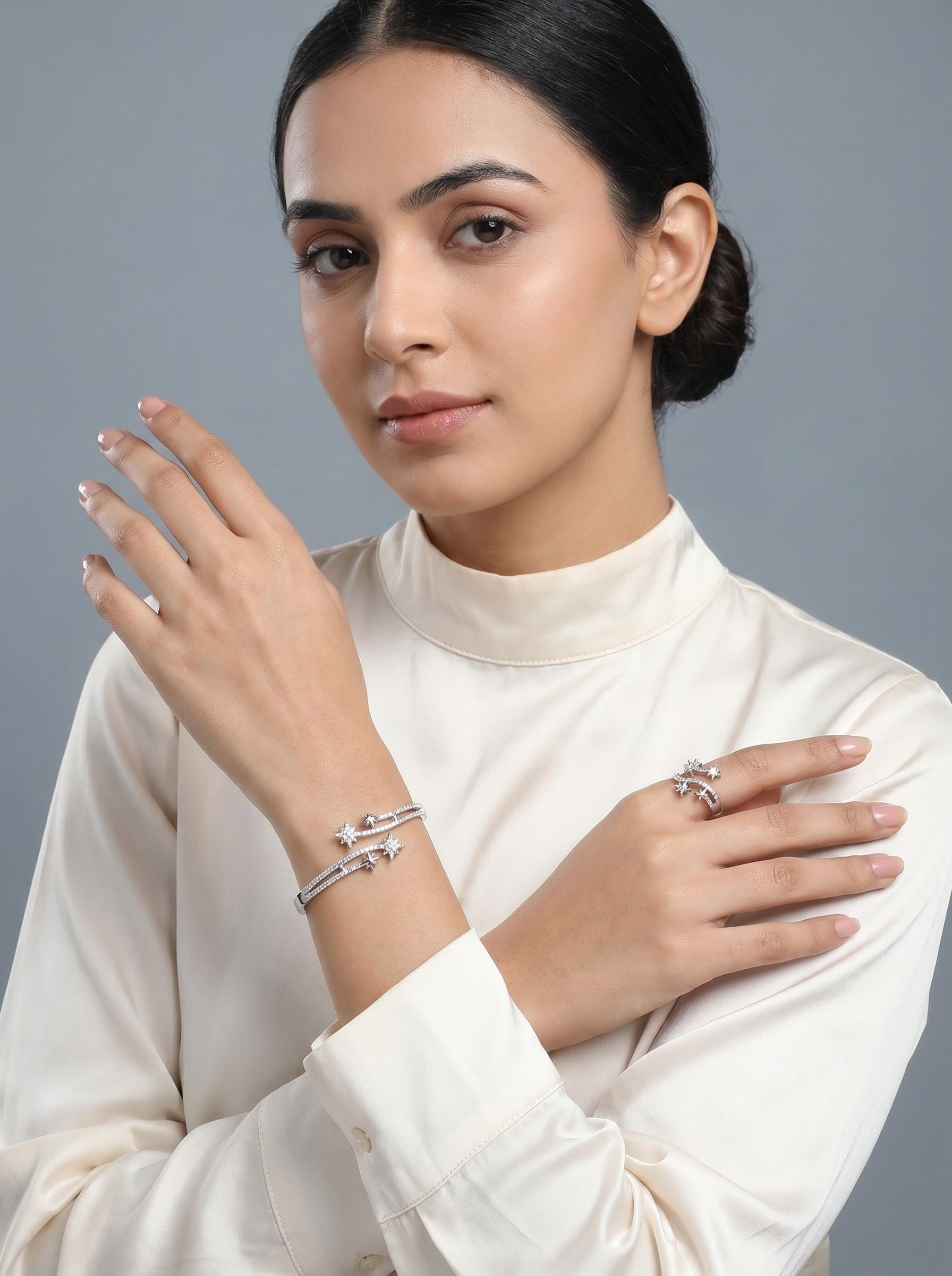 Silver Solid Cuff Bracelet