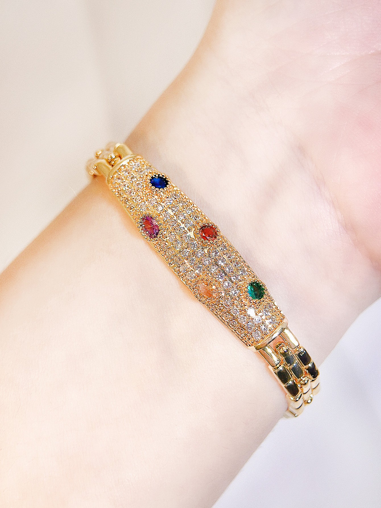 Gold Plated Zirconia Casual Bracelet