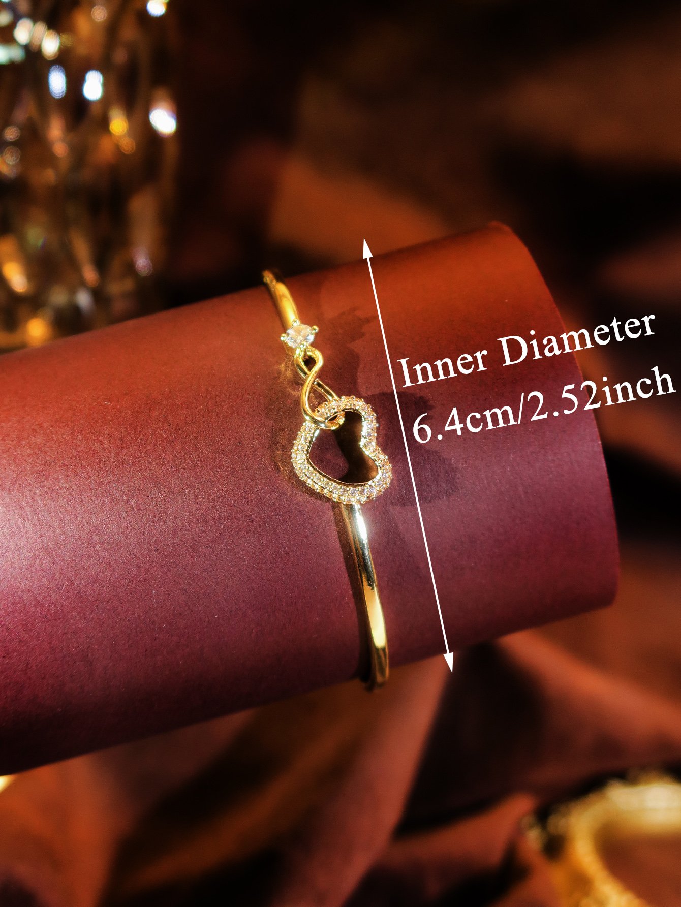 Gold Plated Heart Bangle Bracelet
