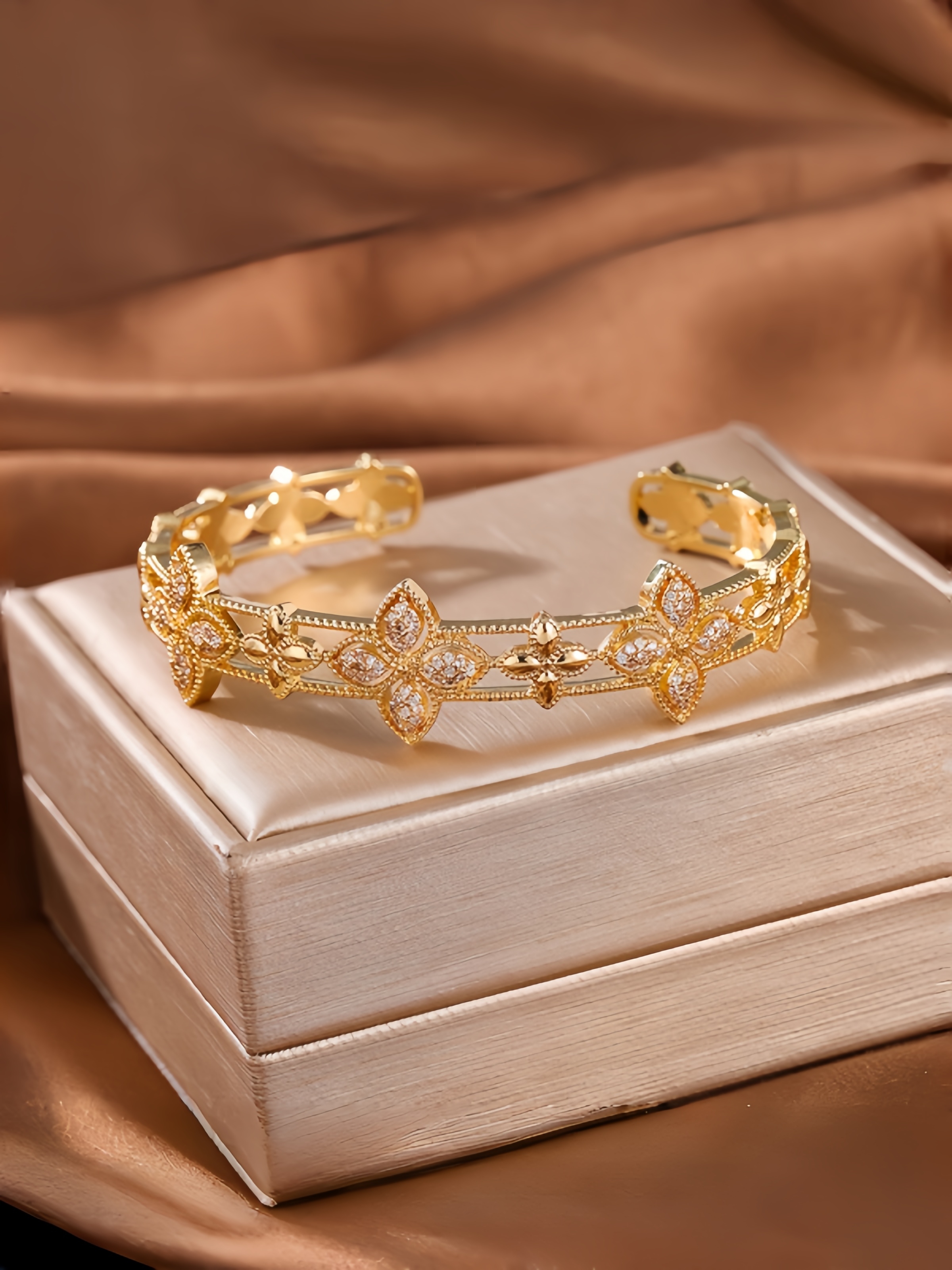 Gold Texture Cuff Bracelet