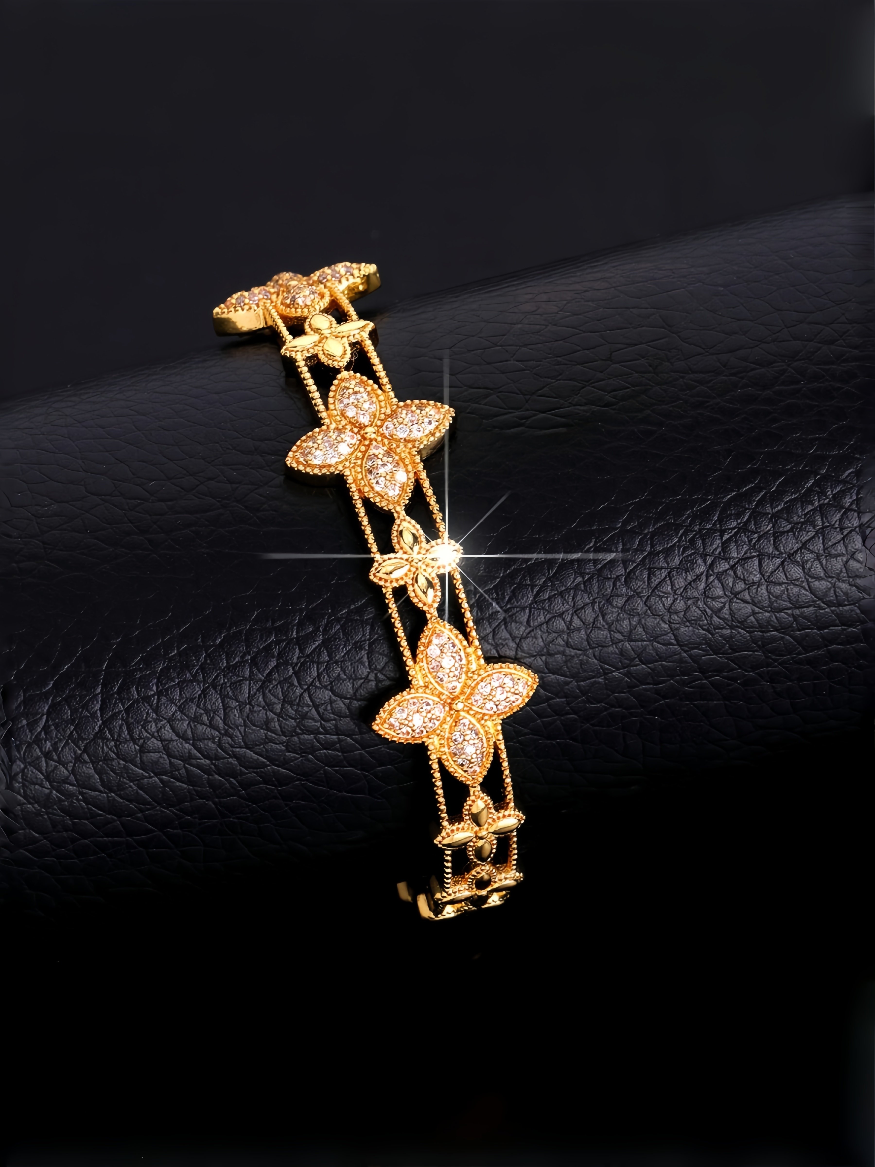 Gold Texture Cuff Bracelet