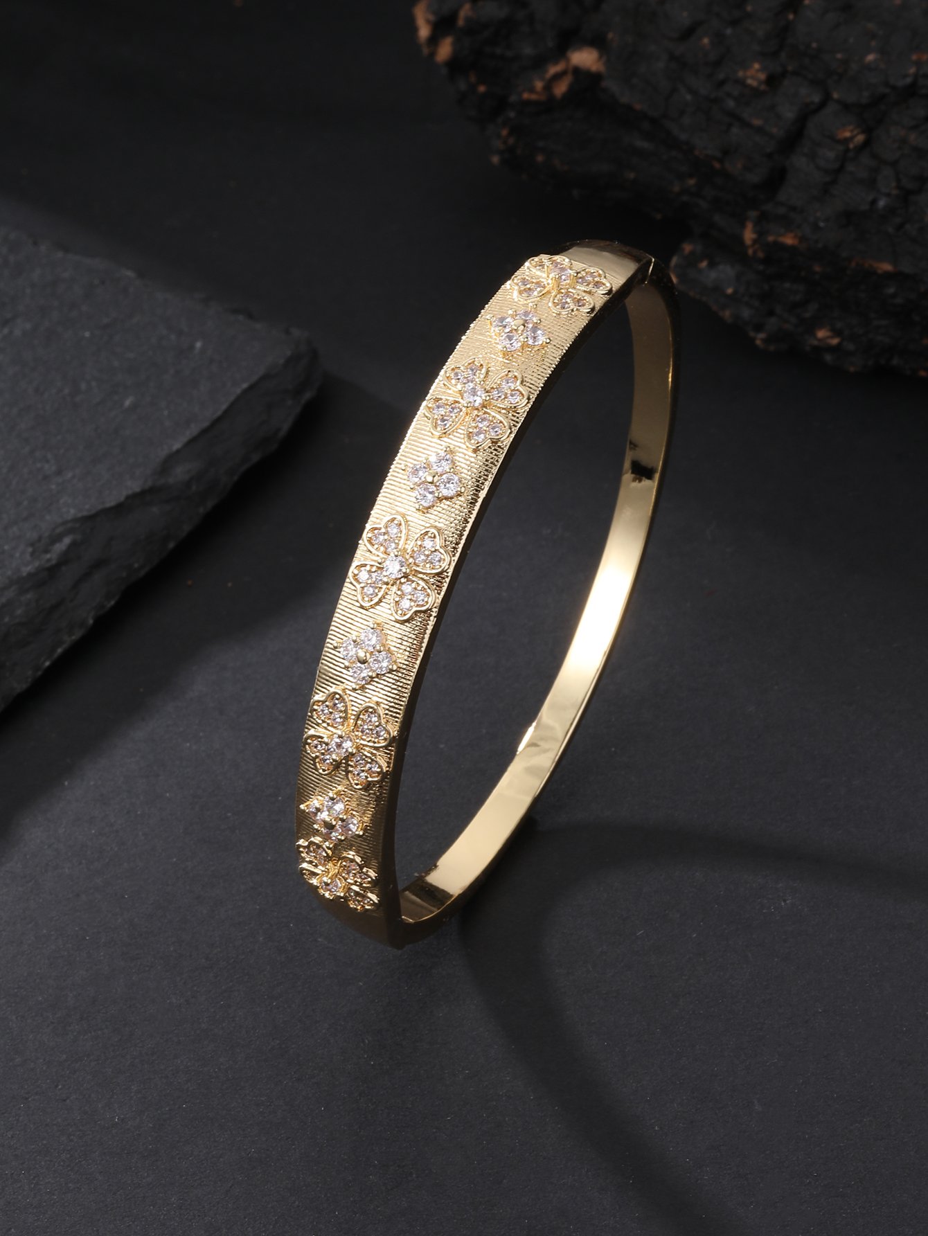 Gold Self Design Bangle-Style Bracelet