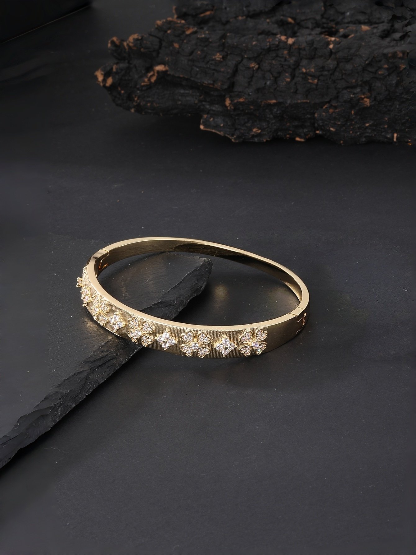 Gold Self Design Bangle-Style Bracelet