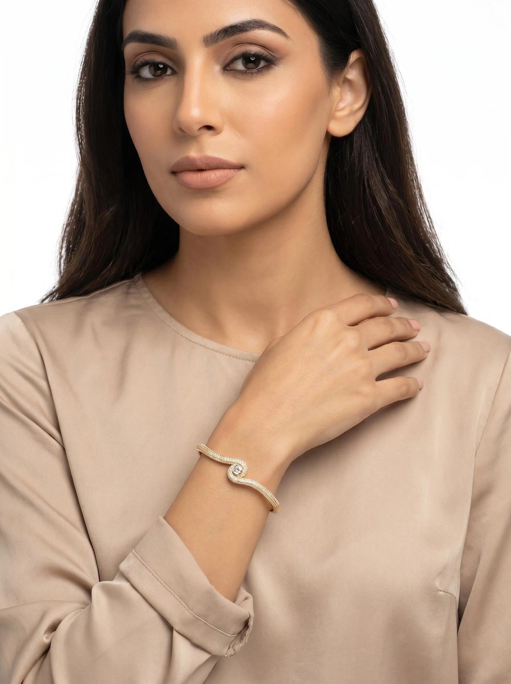 Gold Solid Bangle-Style Bracelet