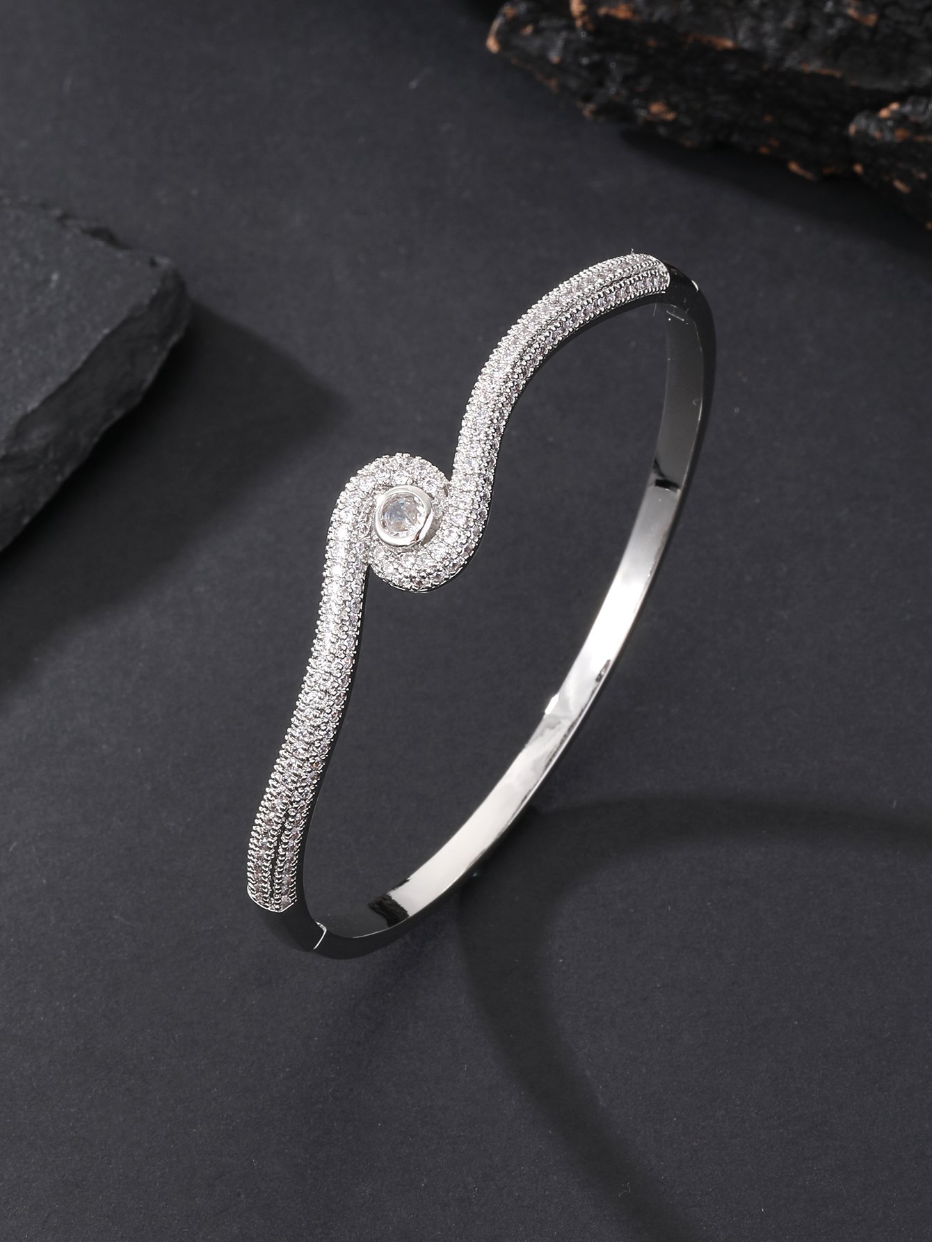 Silver Solid Bangle-Style Bracelet