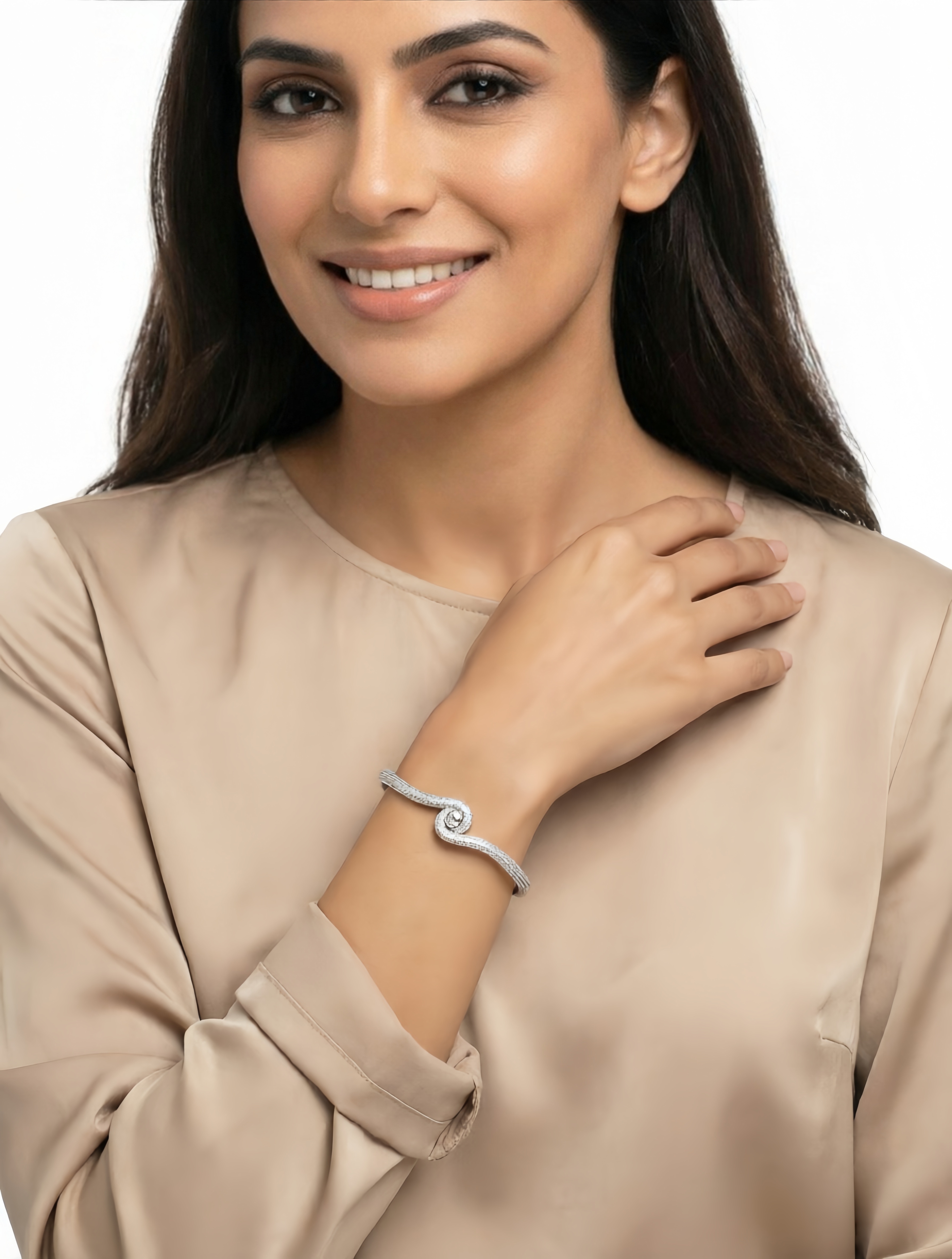 Silver Solid Bangle-Style Bracelet