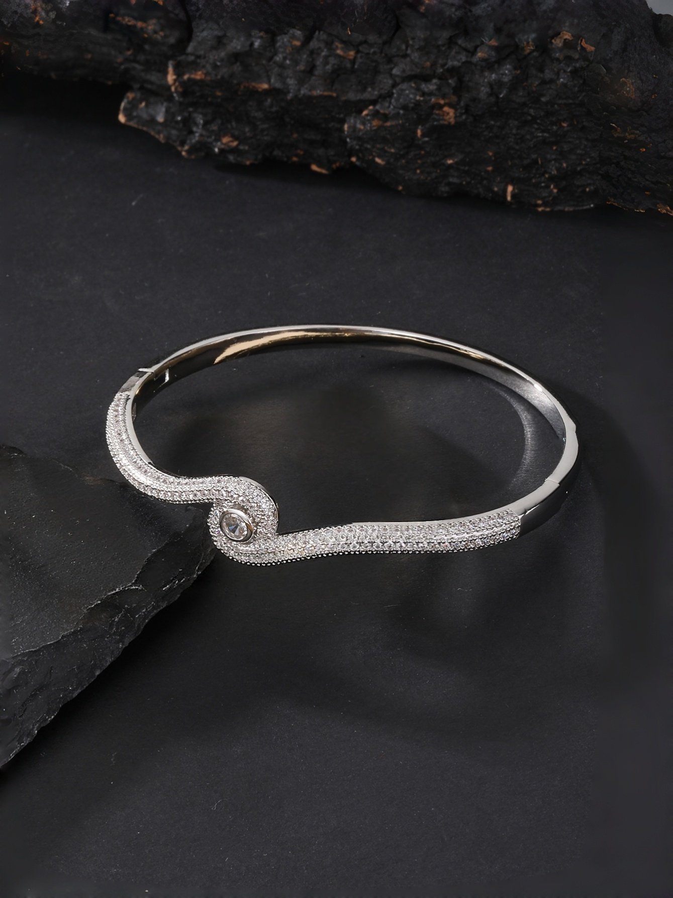 Silver Solid Bangle-Style Bracelet