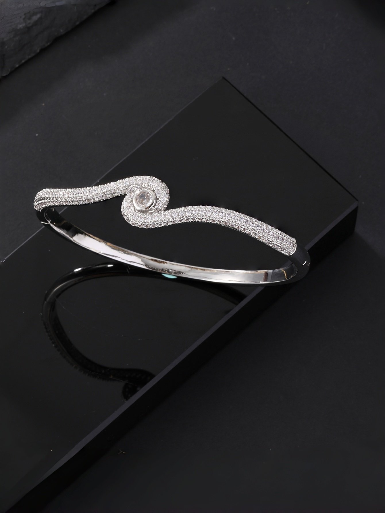Silver Solid Bangle-Style Bracelet