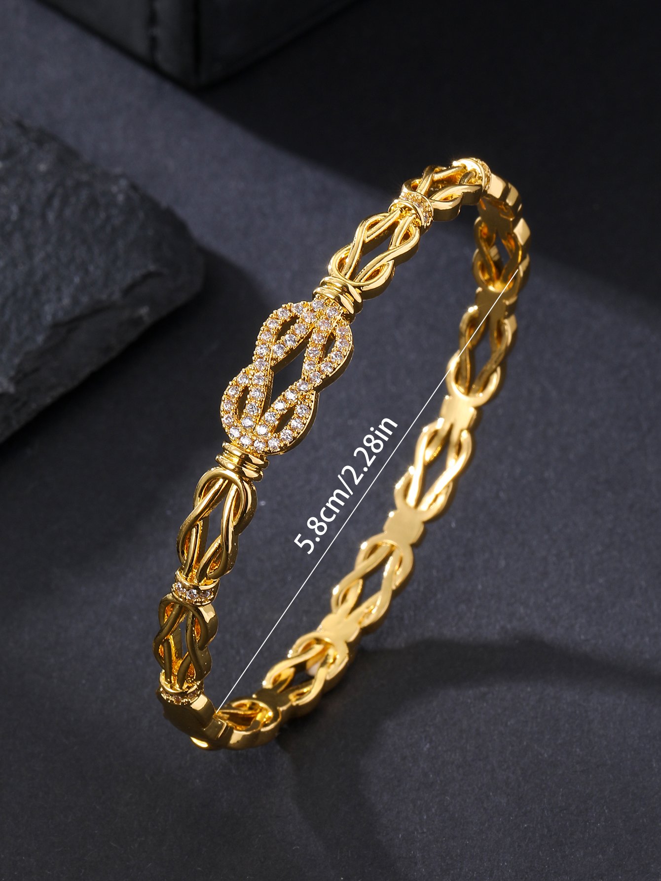 Gold Texture Bangle-Style Bracelet