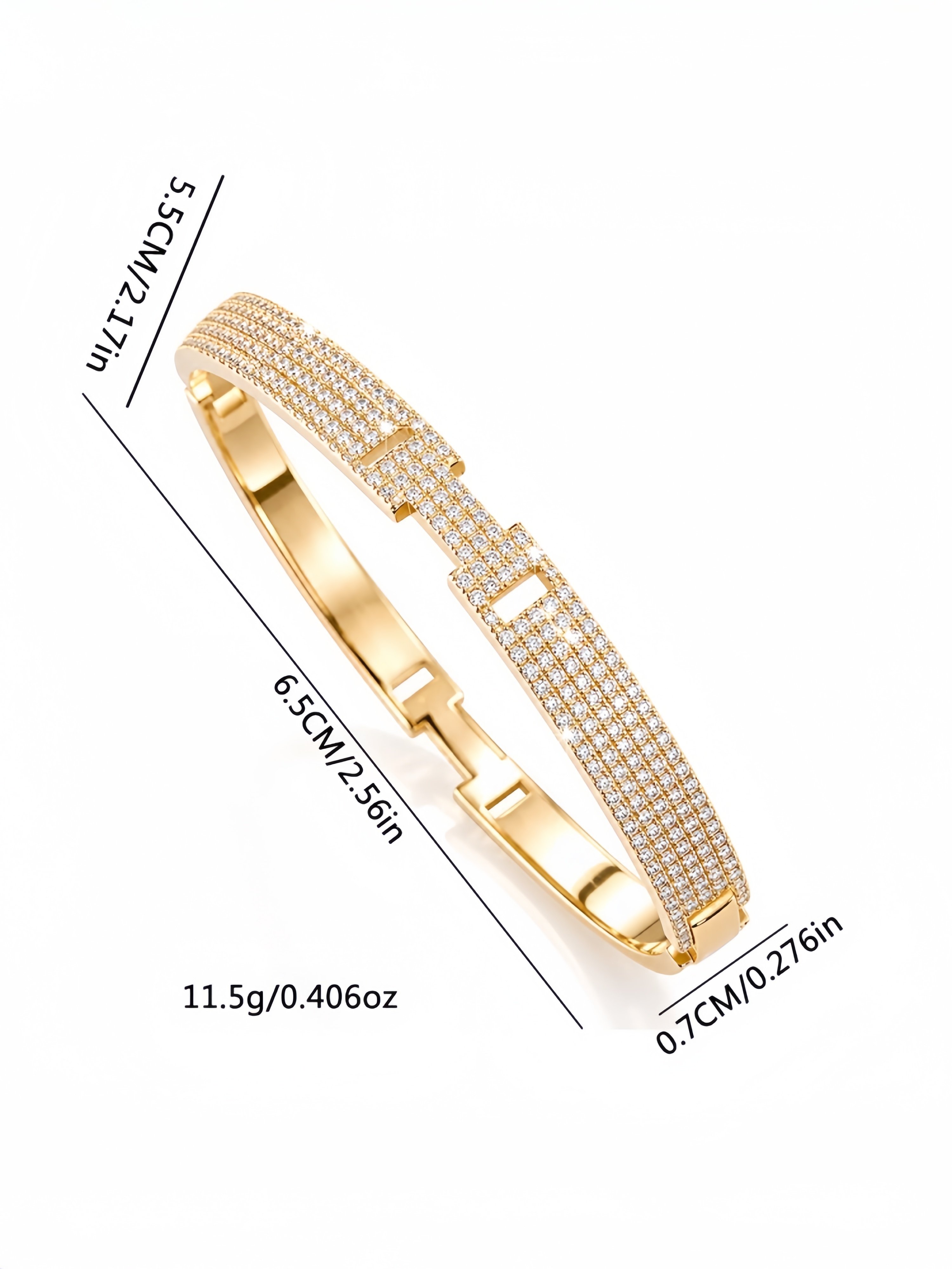 Gold Texture Bangle-Style Bracelet