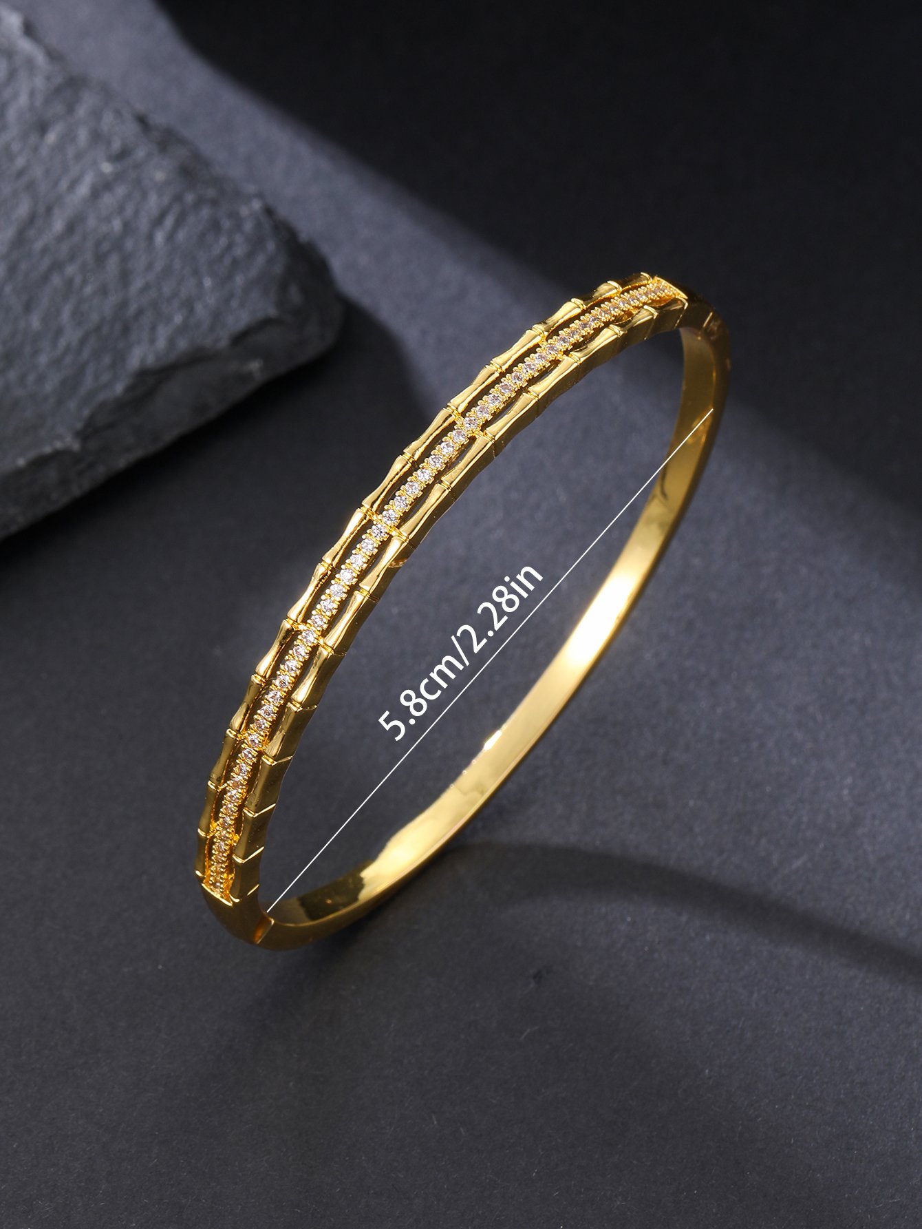 Gold Texture Bangle-Style Bracelet