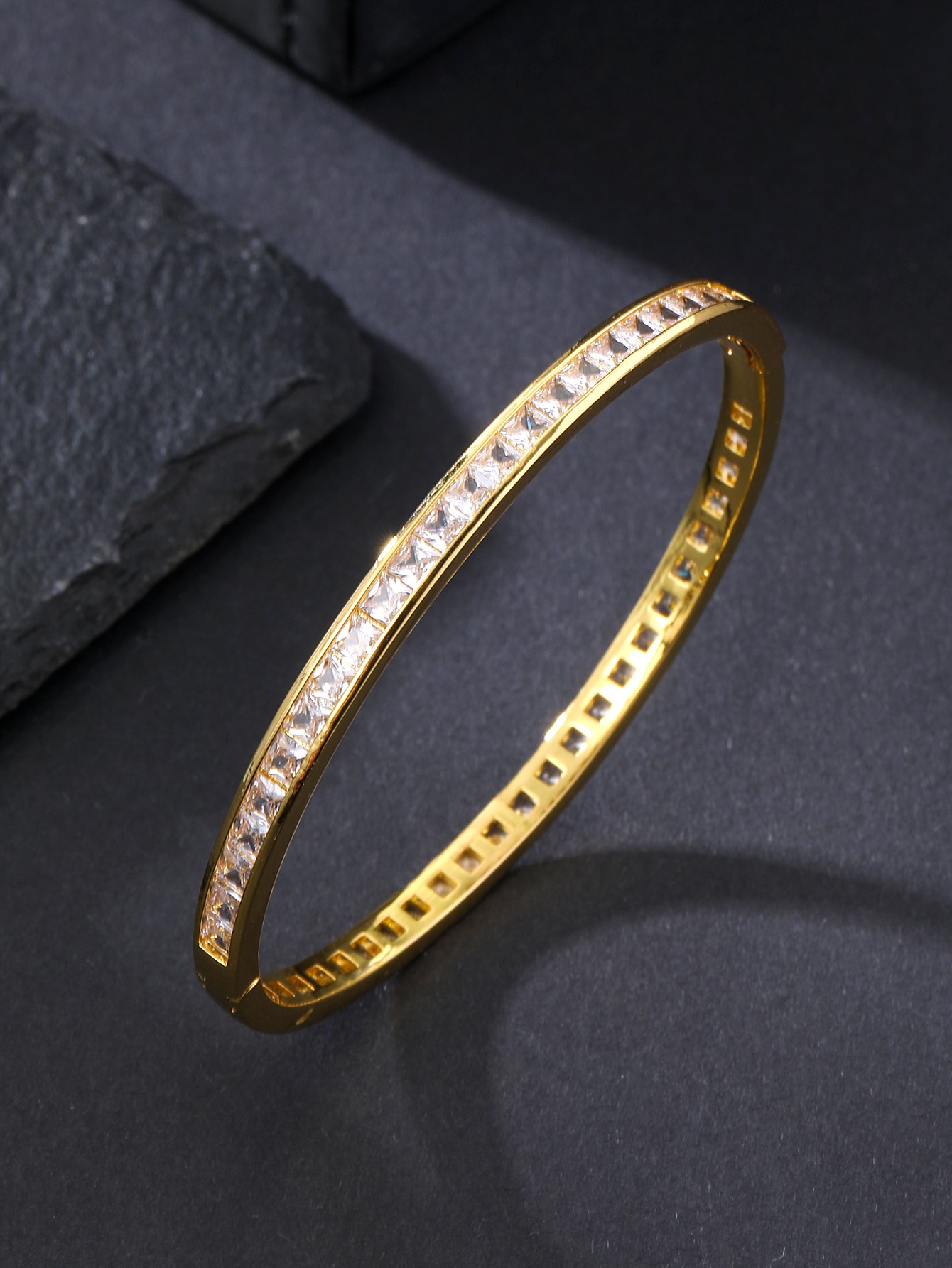 Gold Solid Bangle-Style Bracelet