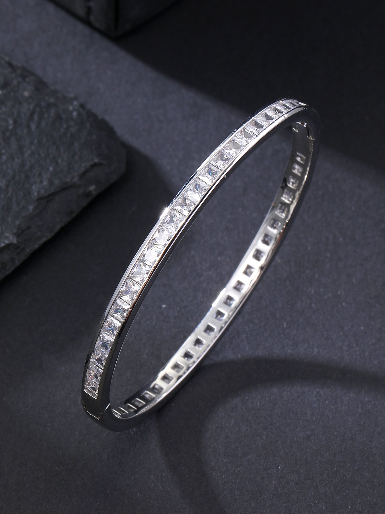 Silver Solid Bangle-Style Bracelet