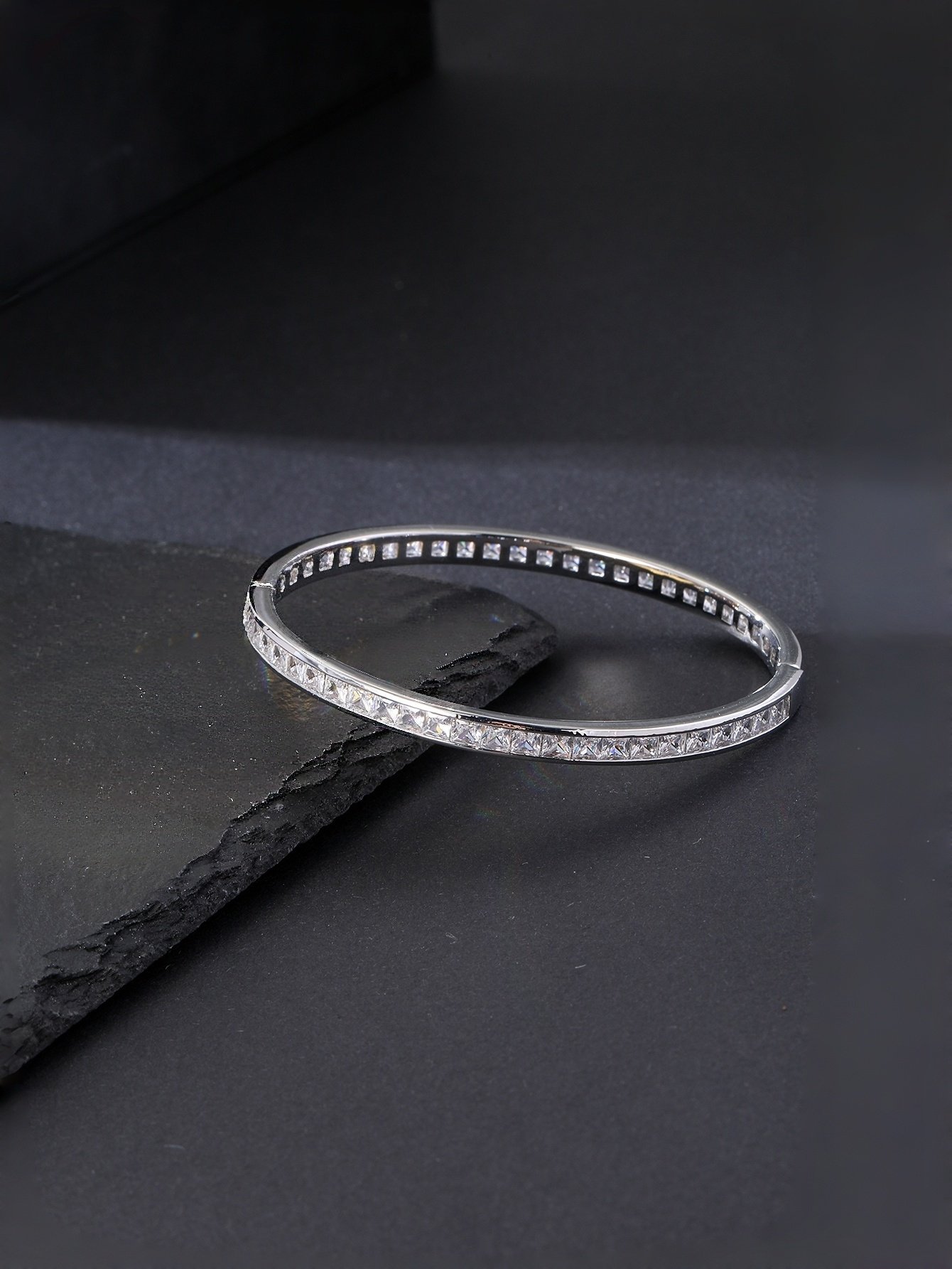 Silver Solid Bangle-Style Bracelet