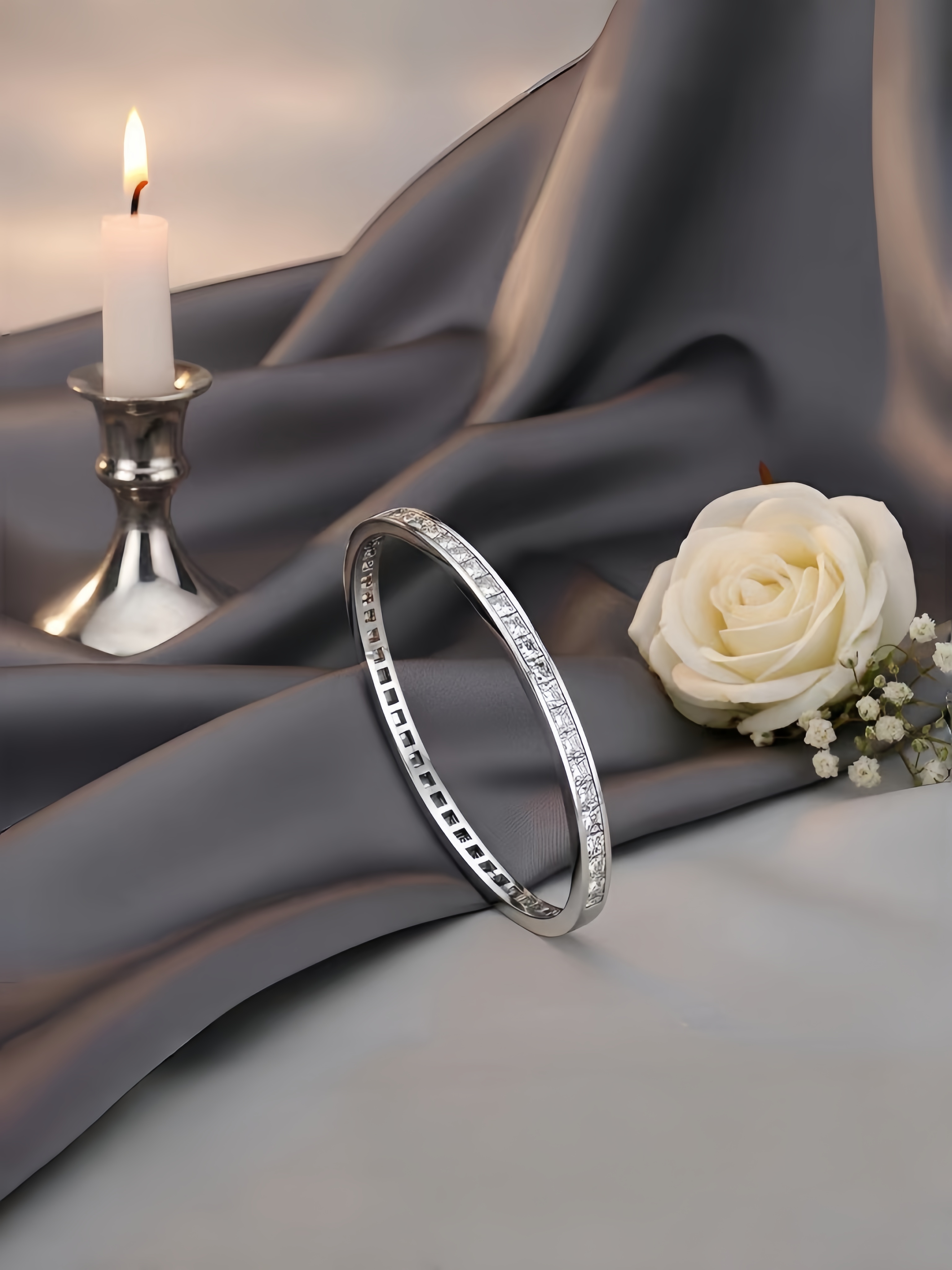 Silver Solid Bangle-Style Bracelet