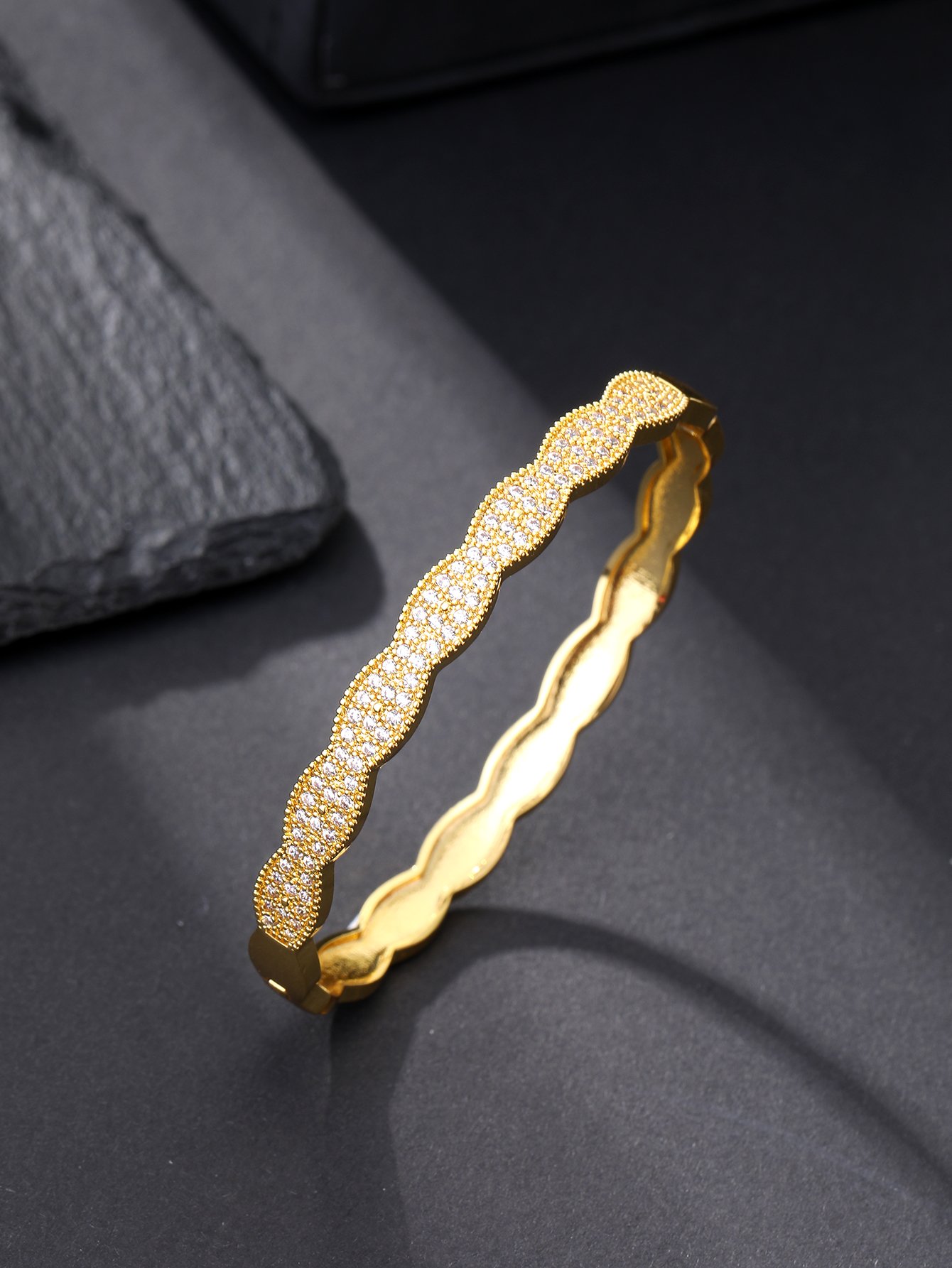 Gold Solid Bangle-Style Bracelet