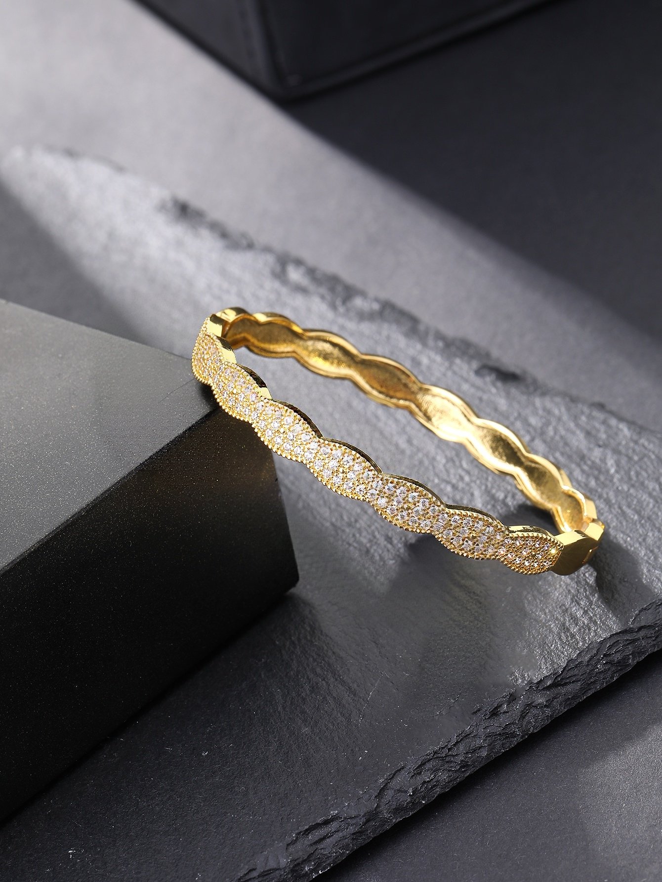 Gold Solid Bangle-Style Bracelet