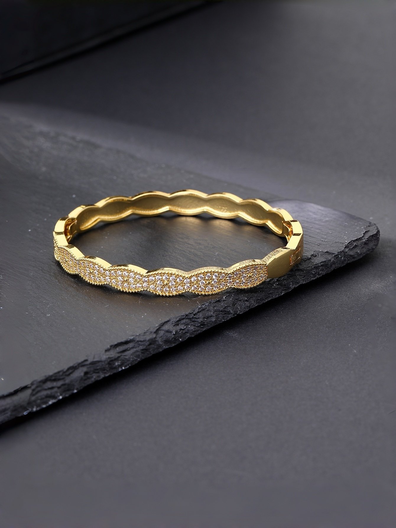 Gold Solid Bangle-Style Bracelet