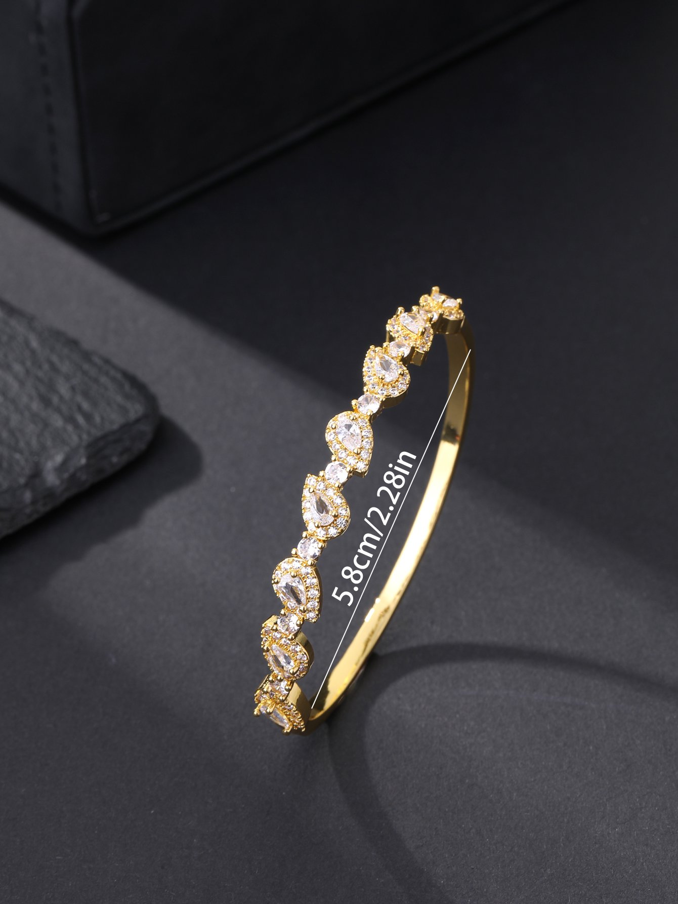 Gold Texture Bangle-Style Bracelet
