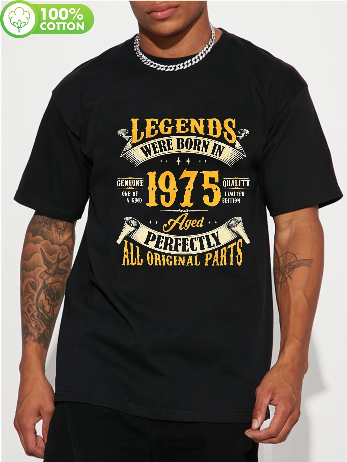 Black Graphic Round Neck Loose Fit T-Shirt