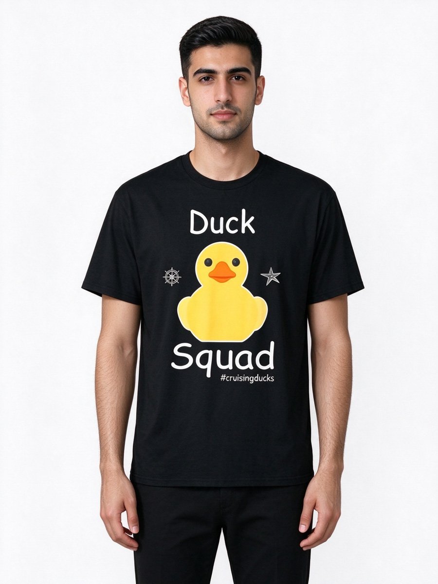 Men Black Duck Squad Graphic T-Shirt
