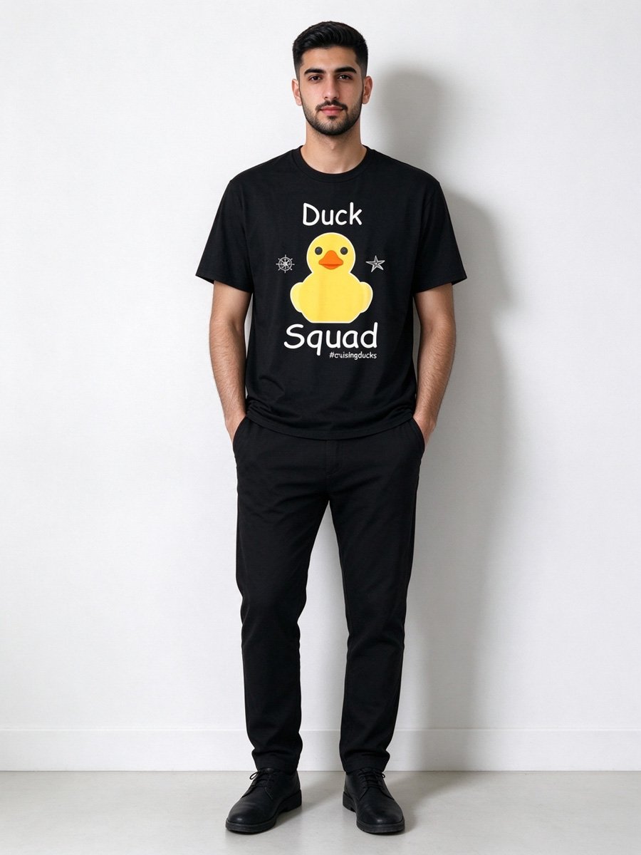 Men Black Duck Squad Graphic T-Shirt