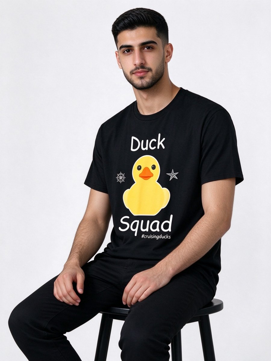 Men Black Duck Squad Graphic T-Shirt