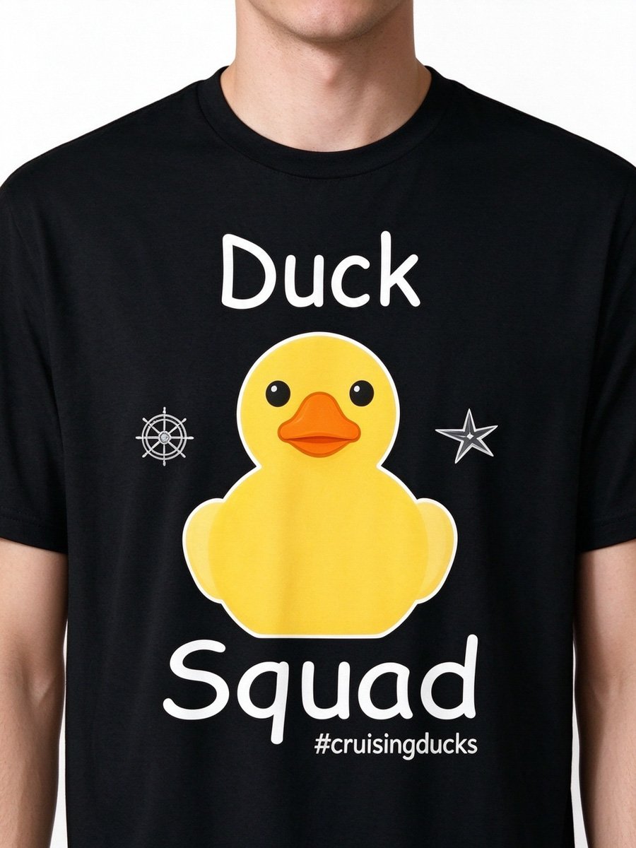 Men Black Duck Squad Graphic T-Shirt