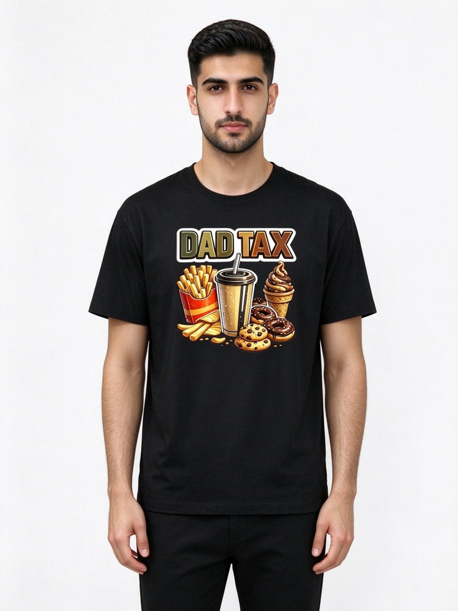 Men Black Dad Tax Graphic T-Shirt